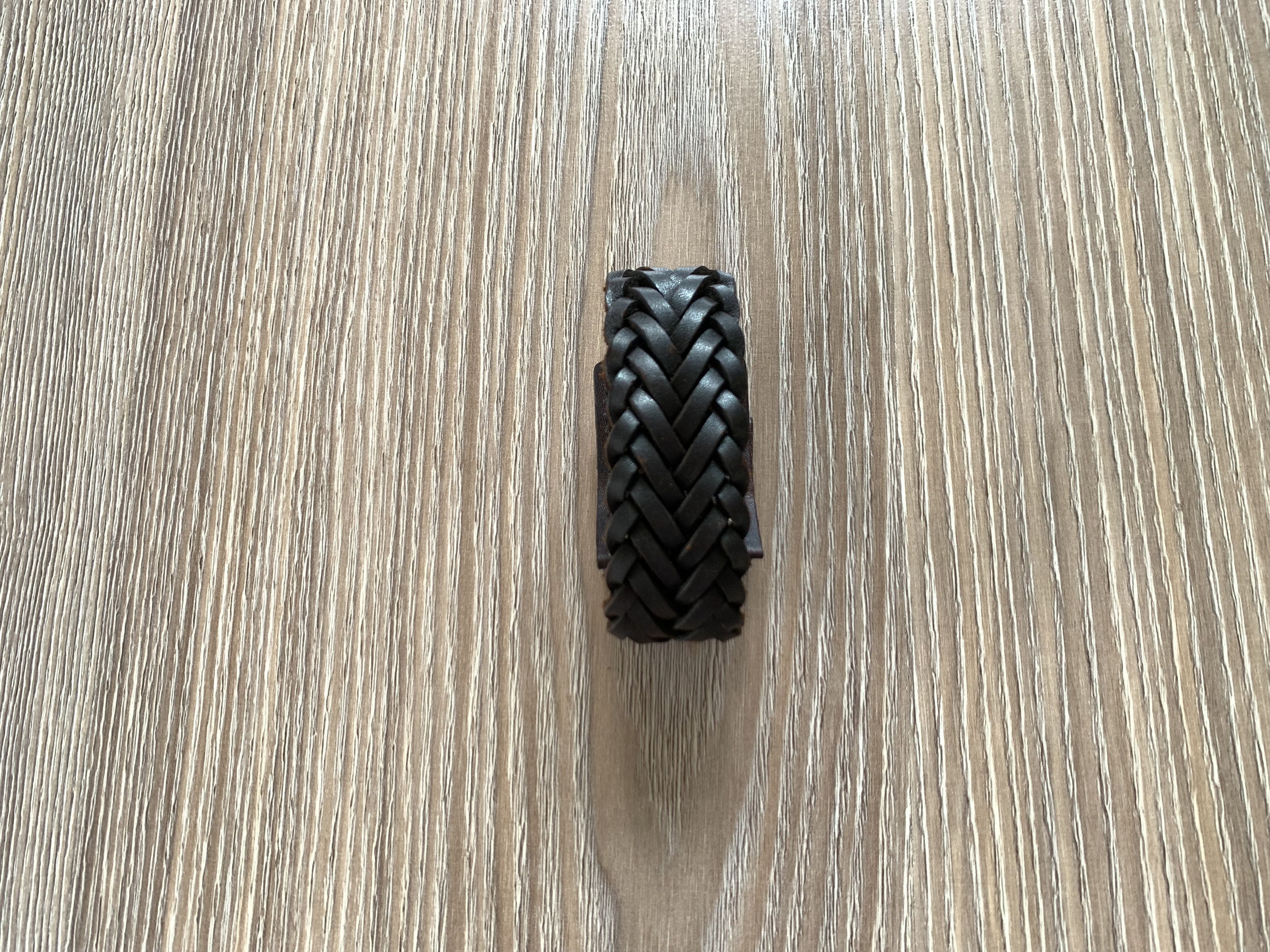 Handmade Classic Mens Brown Leather Bracelet With Binding Size ONE SIZE - 2 Thumbnail