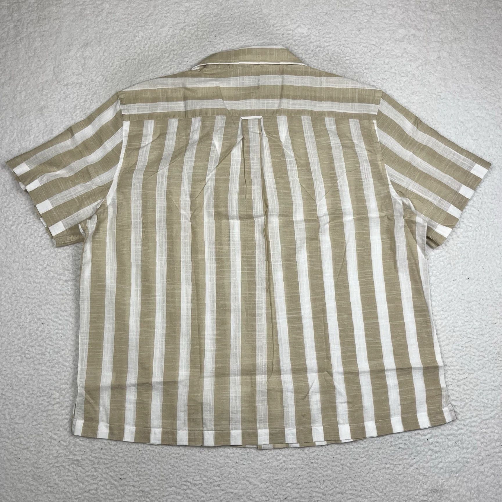 Todd Snyder Todd Snyder Shirt Camp Collar Shirt XL Beige Stripe Short Sleeve Button-Up Men Size US XL / EU 56 / 4 - 5 Thumbnail