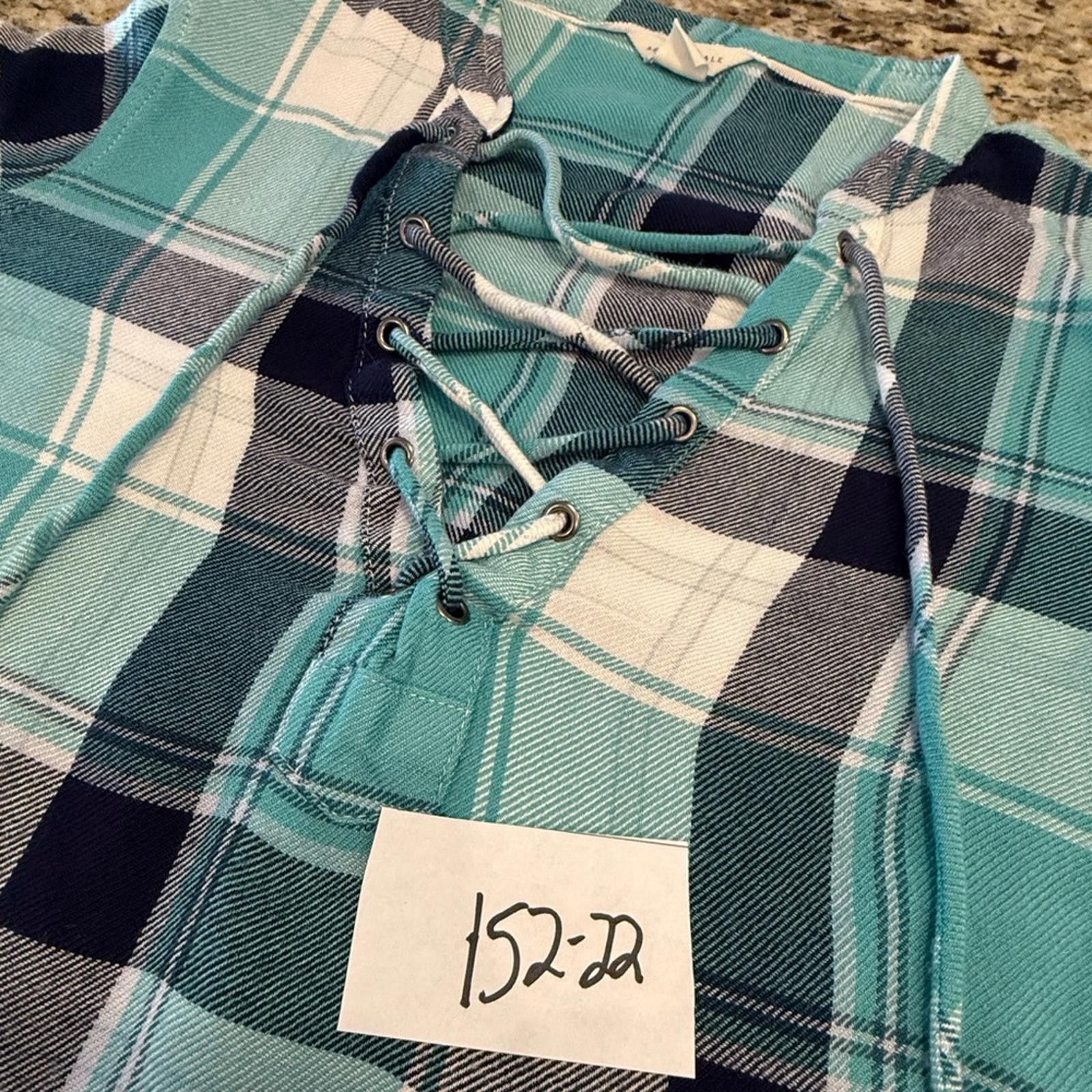 Aeropostale Aeropostale western plaid flannel lace up top SZ XS Size XS / US 0-2 / IT 36-38 - 9 Thumbnail