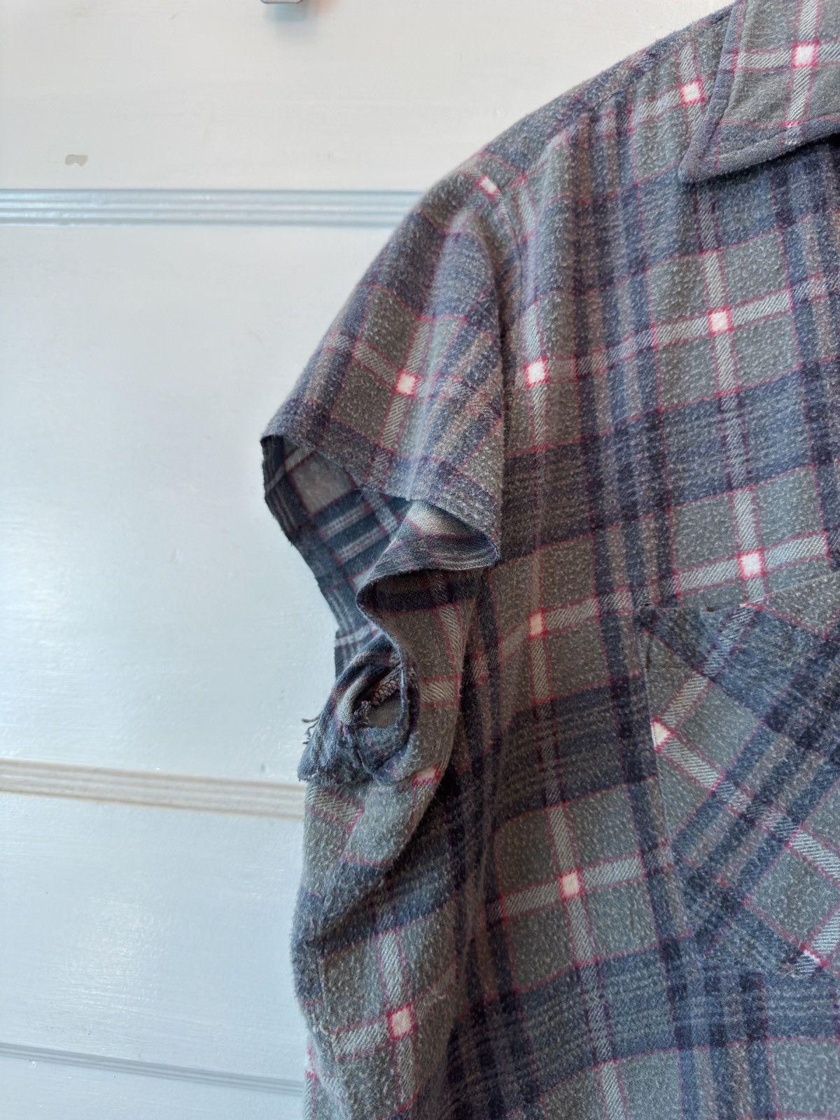 Vintage Sun Faded Cutoff Grunge Flannel Size US XL / EU 56 / 4 - 4 Thumbnail