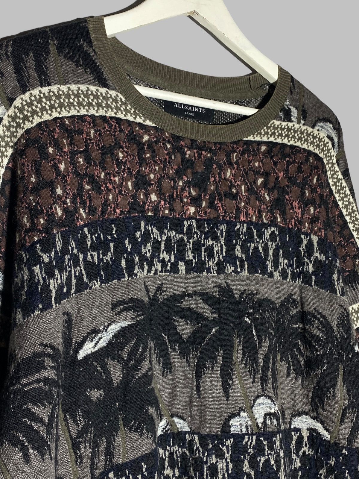 Allsaints All Saints Rattan Crew Fair Isle Palm Knit Sweater Men’s Size US L / EU 52-54 / 3 - 5 Thumbnail