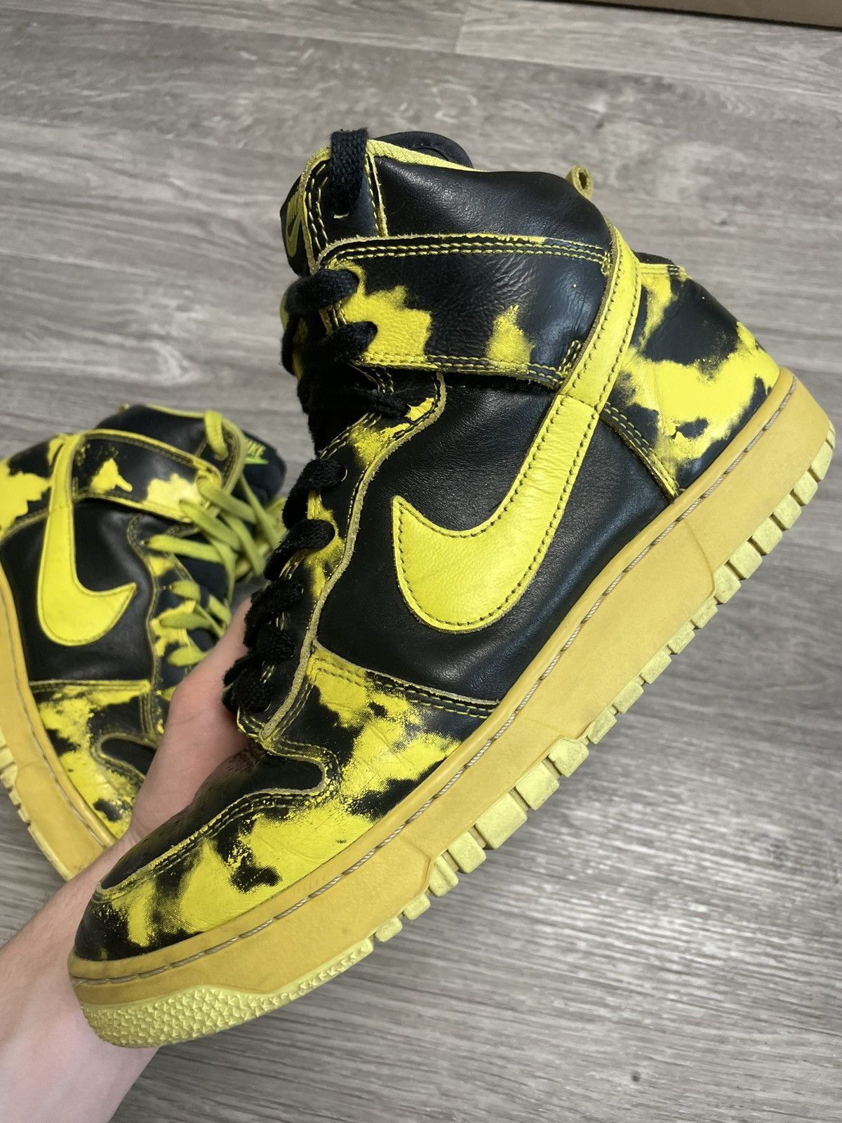 Nike Nike 5 Dunk High 1985 SP Yellow Acid Wash Sneaker Shoes Size US 10.5 / EU 43-44 - 5 Thumbnail