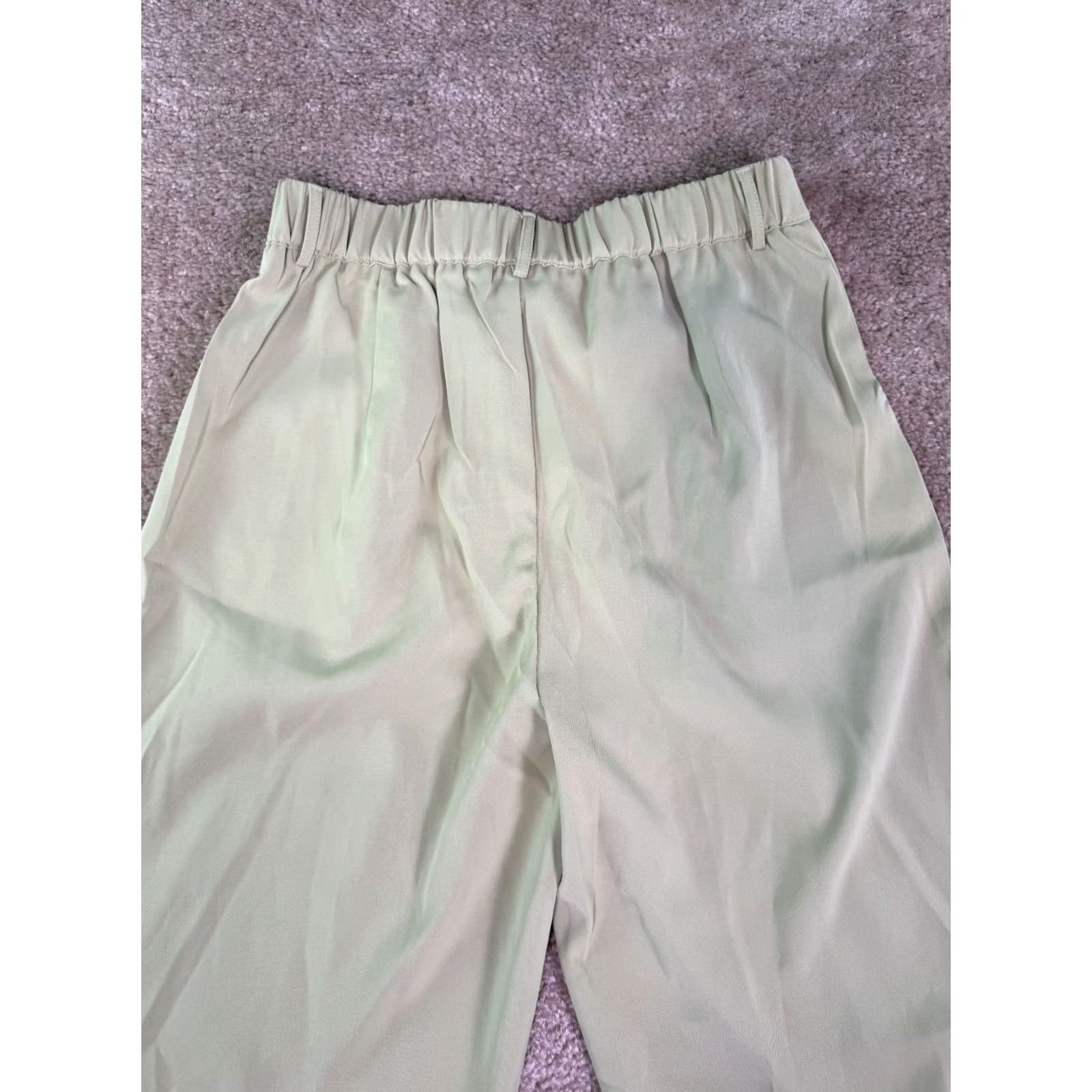 Vintage BTFBM Wide Leg Pants Green Size M Palazzo Smocked High Waist Pleated Size 32" / US 10 / IT 46 - 5 Thumbnail