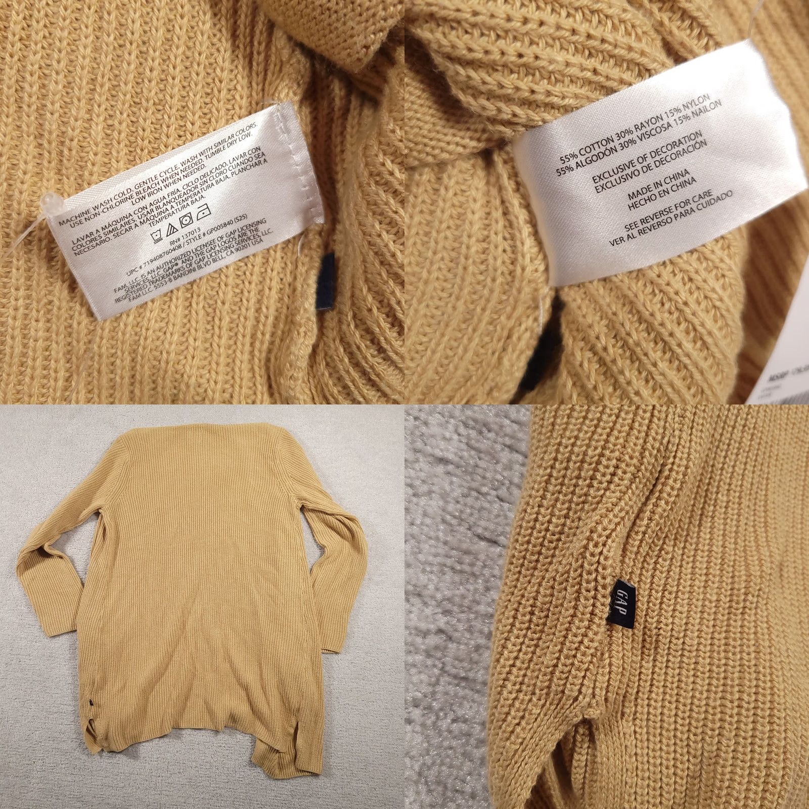 Gap GAP Cardigan Sweater Womens Medium Safari Tan Open Front Long Pocket Knit NWT Size M / US 6-8 / IT 42-44 - 9 Thumbnail