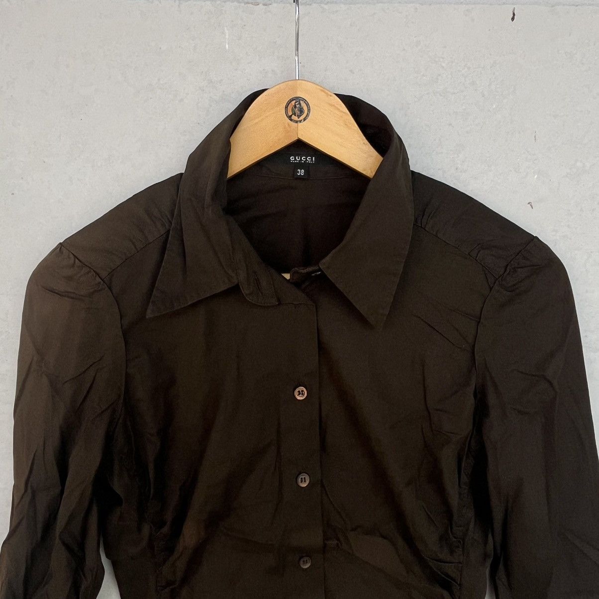 Other Vintage Gucci Brown Button Up Shirt Size S Size S / US 4 / IT 40 - 3 Thumbnail