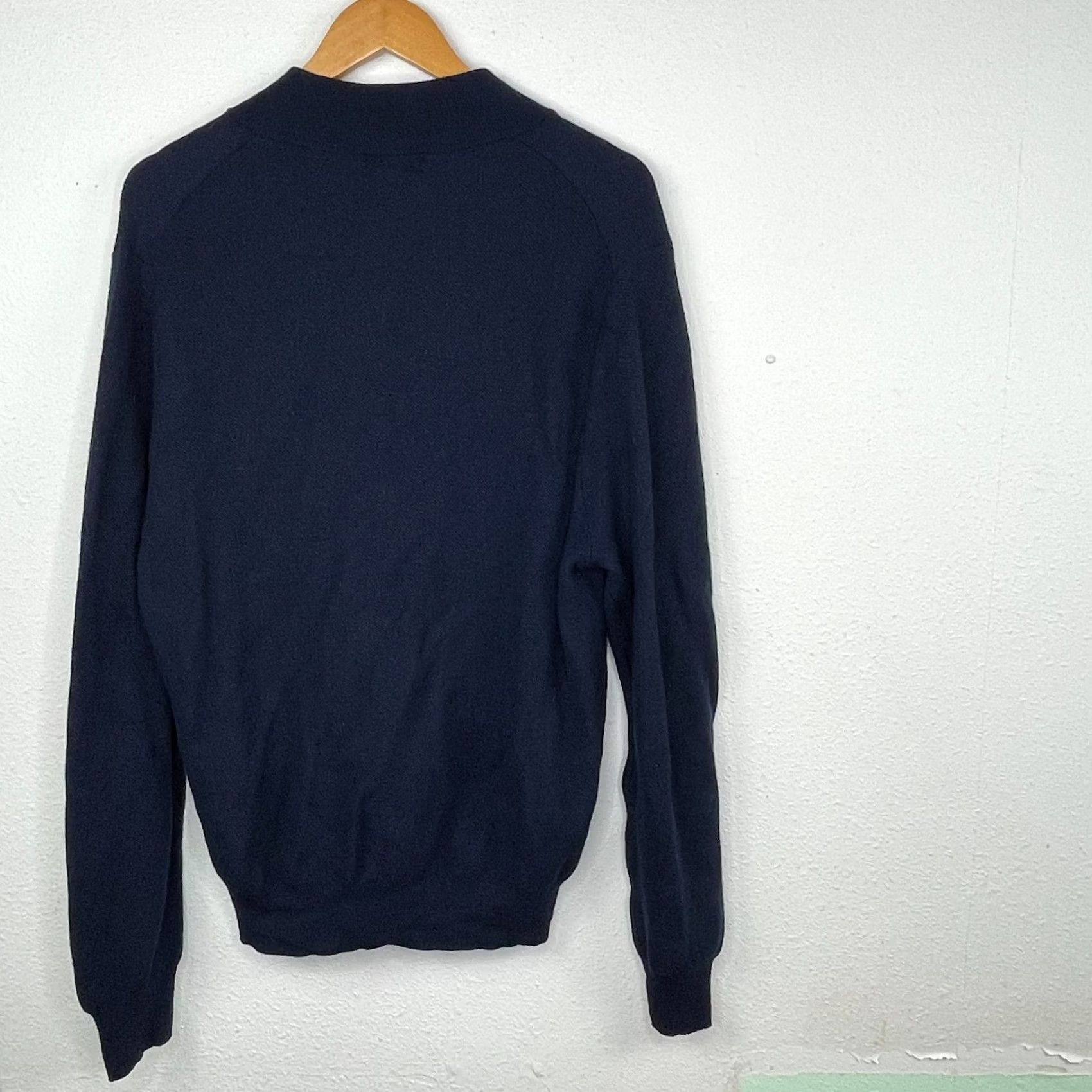 Brooks Brothers Brooks Brothers Men's Sweater 1/4 Zip Merino Wool Navy L Mock Neck Pullover Classic 100% Wool Size L Size US L / EU 52-54 / 3 - 7 Thumbnail