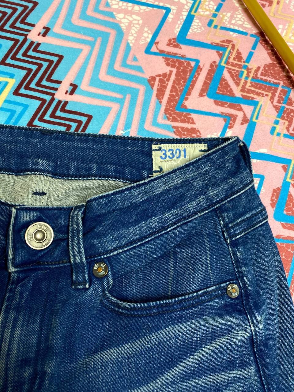 G-Star vintage blue jeans G-Star Raw 3301 Y2K streetwear Size US 27 - 9 Thumbnail