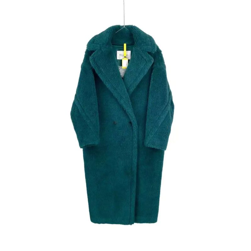 Max Mara MaxMara Women's Teal Fur Coat 0089 Size S / US 4 / IT 40 - 1 Thumbnail
