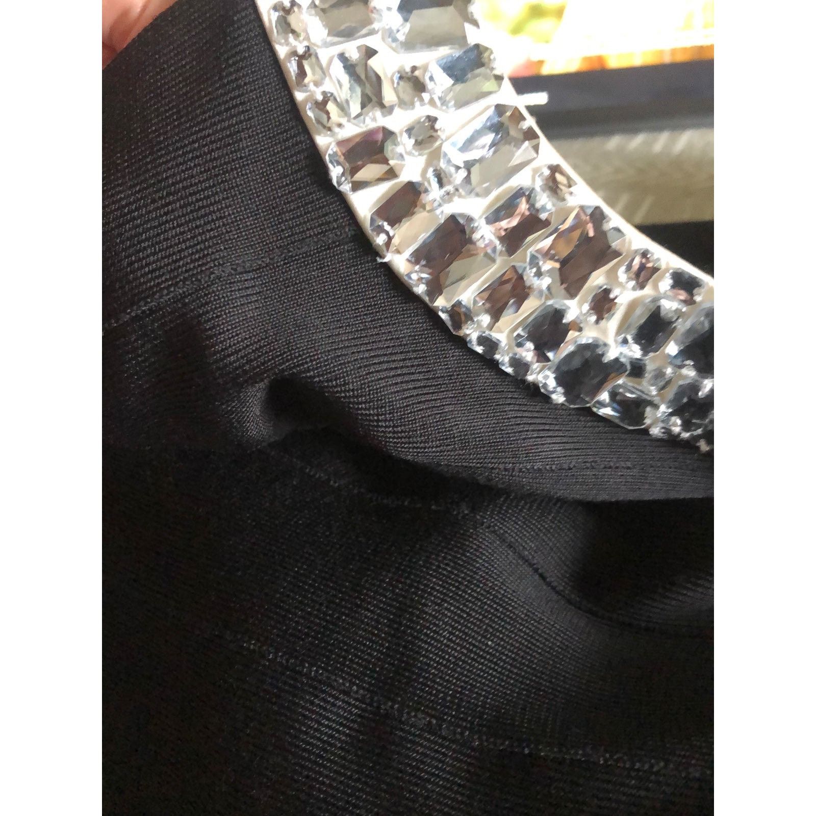 Other Carmen Marc Valvo Gemstones Metallic Black Bandage Dress s Size S / US 4 / IT 40 - 11 Thumbnail