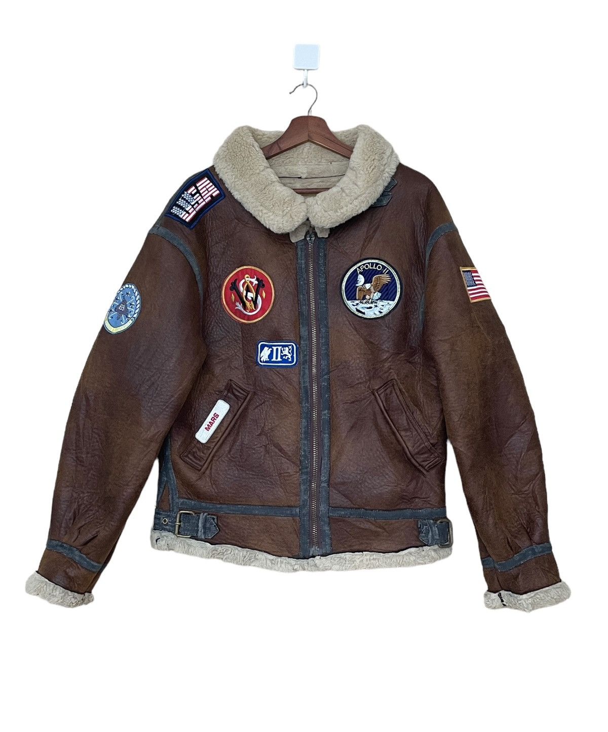 Vintage Vintage NY Project Shearling Aviator B-3 Fur Jacket 1990s Size US L / EU 52-54 / 3 - 1 Thumbnail