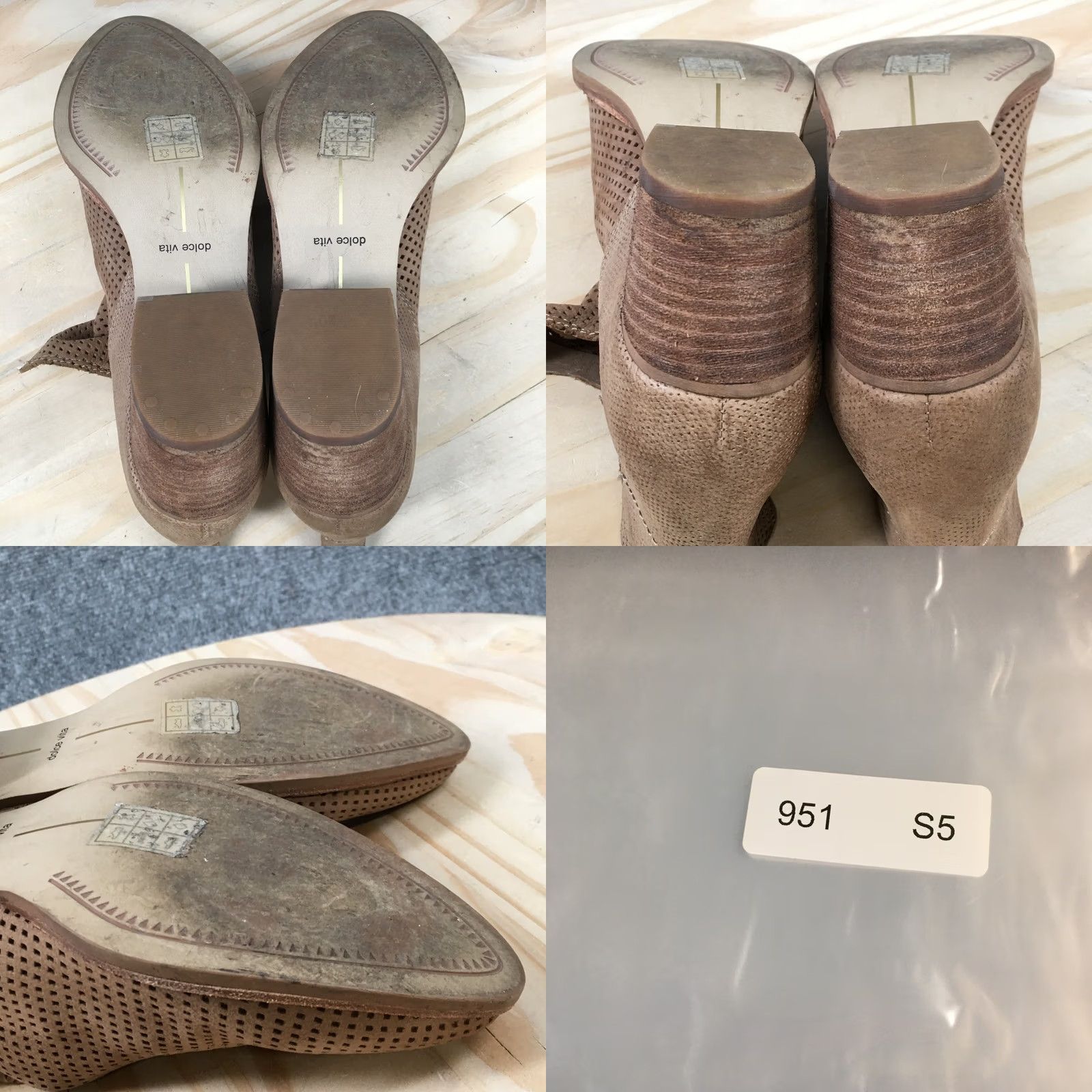 Dolce Vita Dolce Vita Boots Women 8 Brown Sonya Almond Toe Slip On Perforated Leather Ankle Bootie Size US 8 / IT 38 - 9 Thumbnail