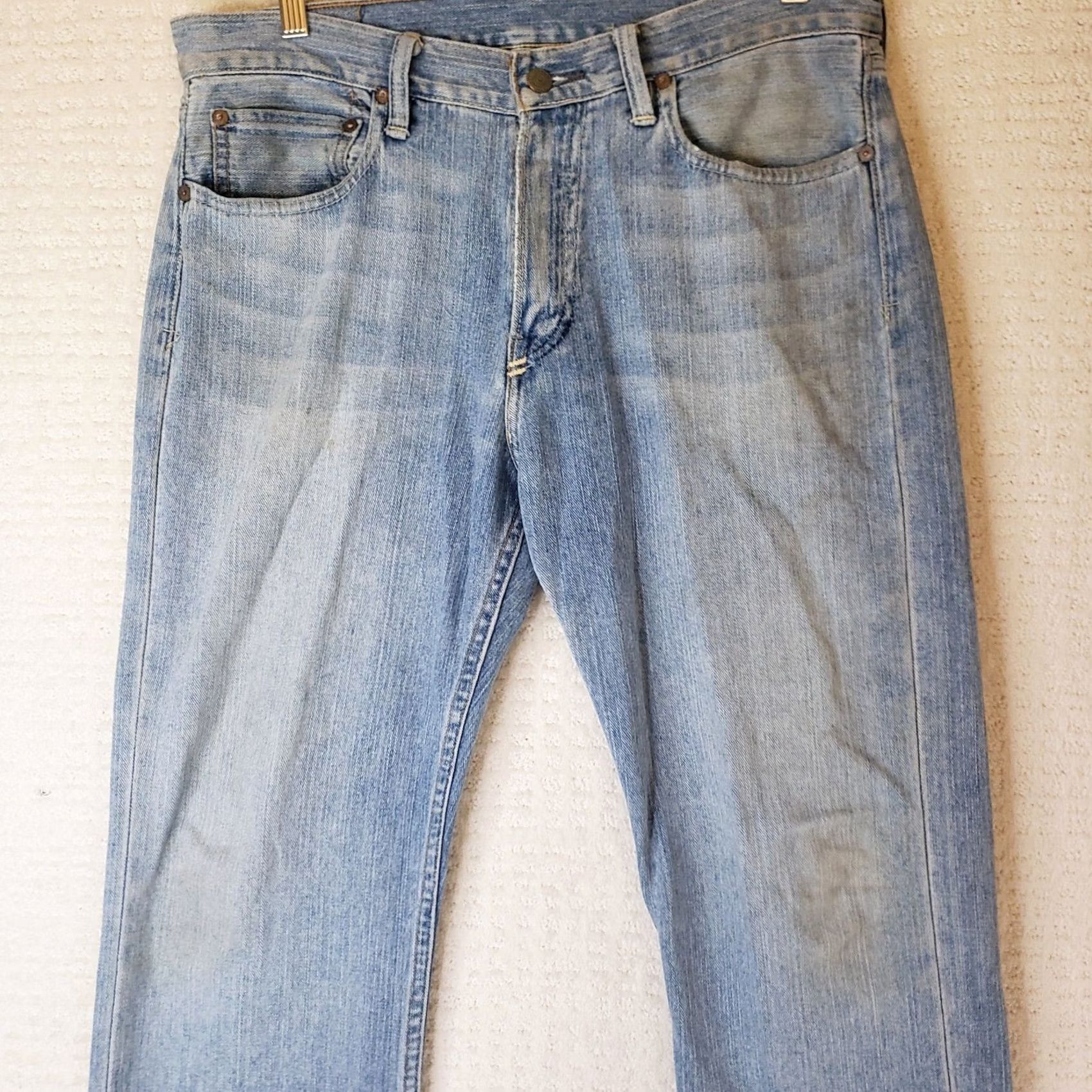 Polo Ralph Lauren Polo Ralph Lauren Jeans Men's 33x30 Relaxed Fit Thomson Lightly Distressed Denim Blue 5-Pocket Logo Belt Loops Solid Distressed Classic Mens Size US XS / EU 42 / 0 - 2 Thumbnail