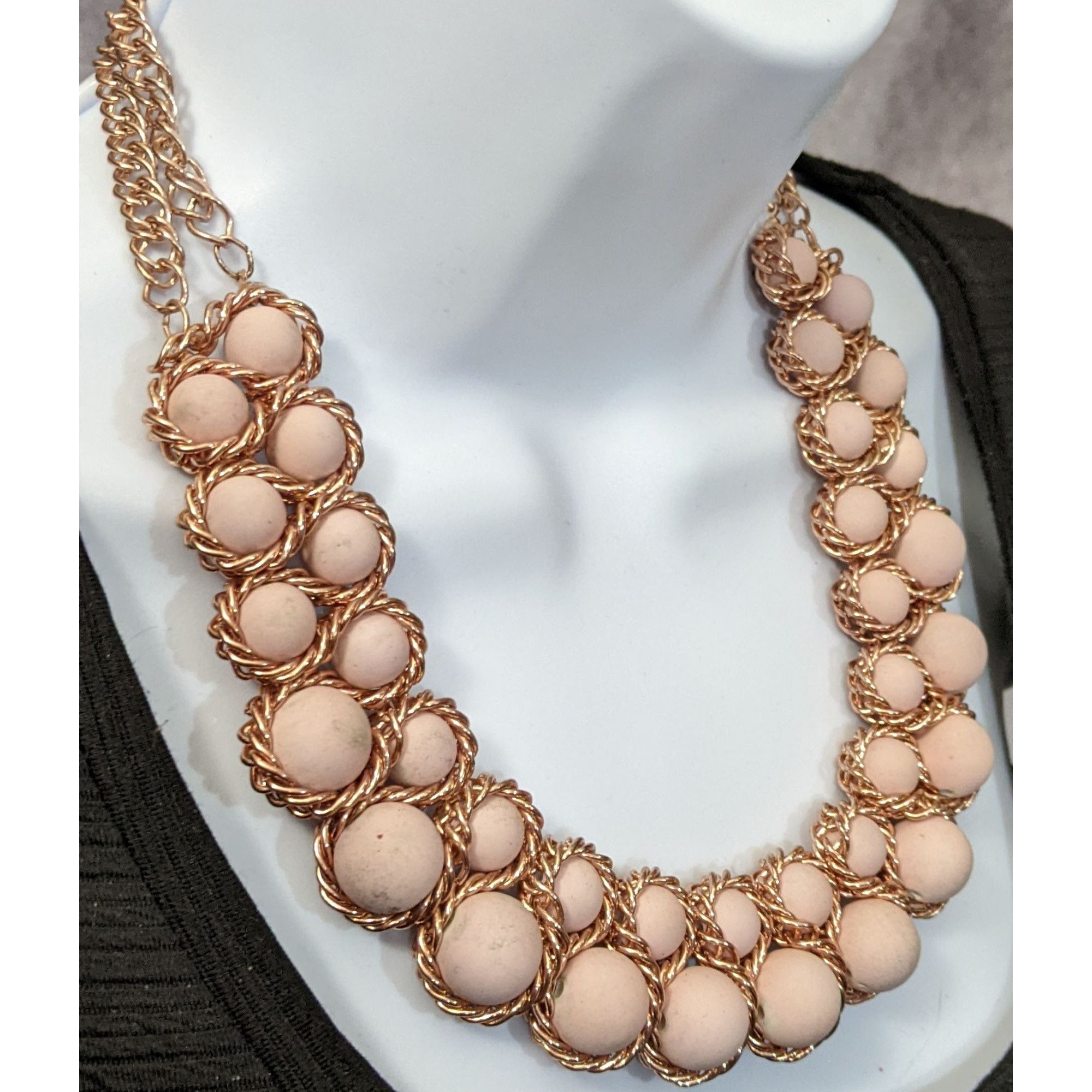 Other Pink And Rose Gold Bib Statement Necklace Size ONE SIZE - 4 Thumbnail