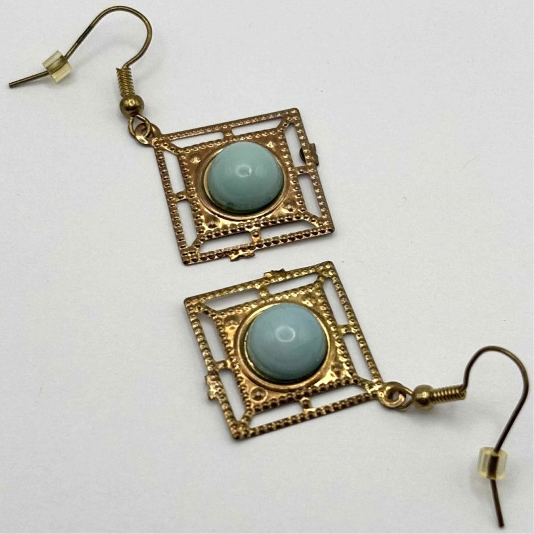 Other Gold & Blue Stone Earrings Size ONE SIZE - 4 Thumbnail