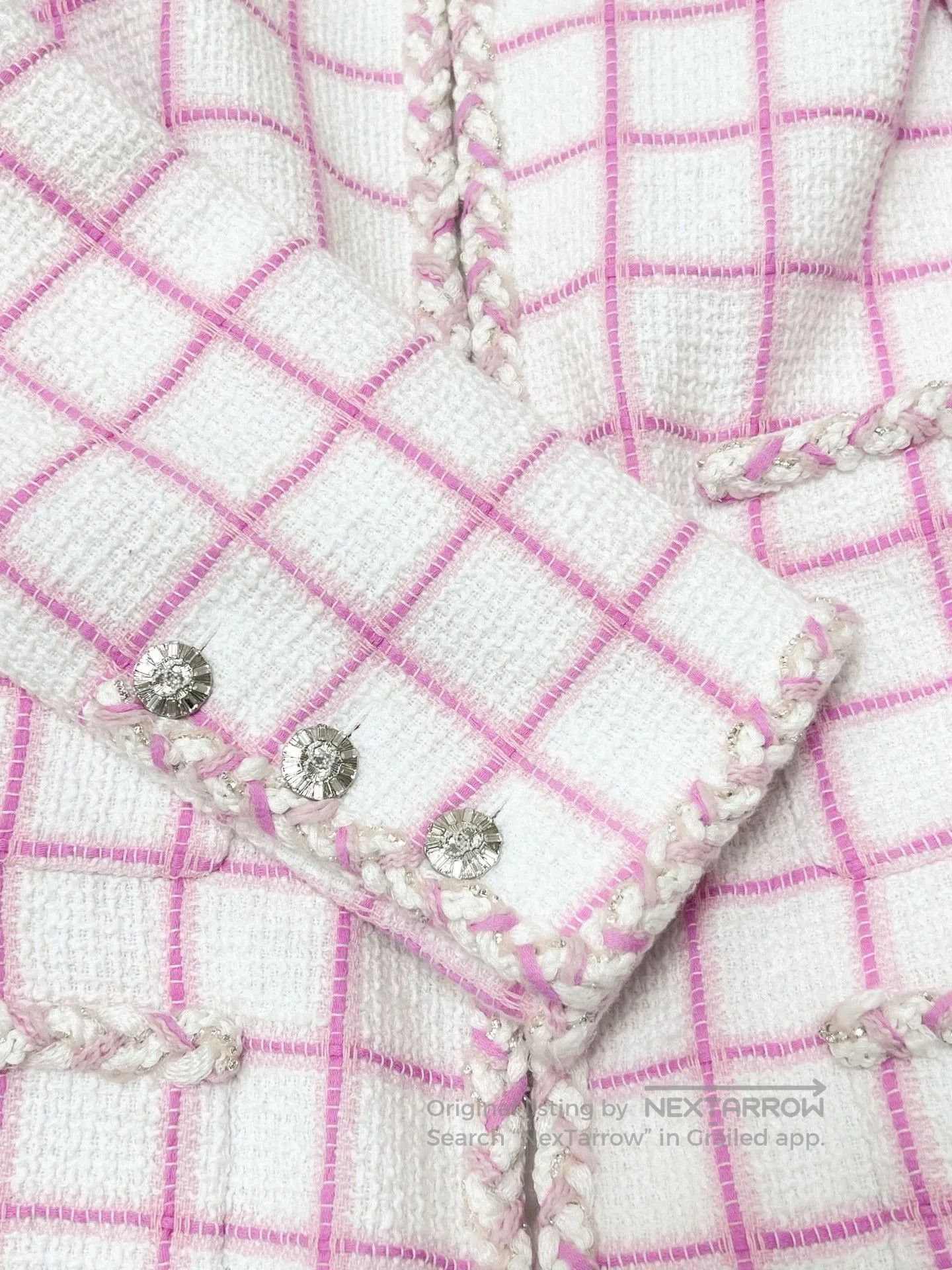 Chanel Chanel 23C Pink Checkered Coat. Size XS / US 0-2 / IT 36-38 - 4 Thumbnail
