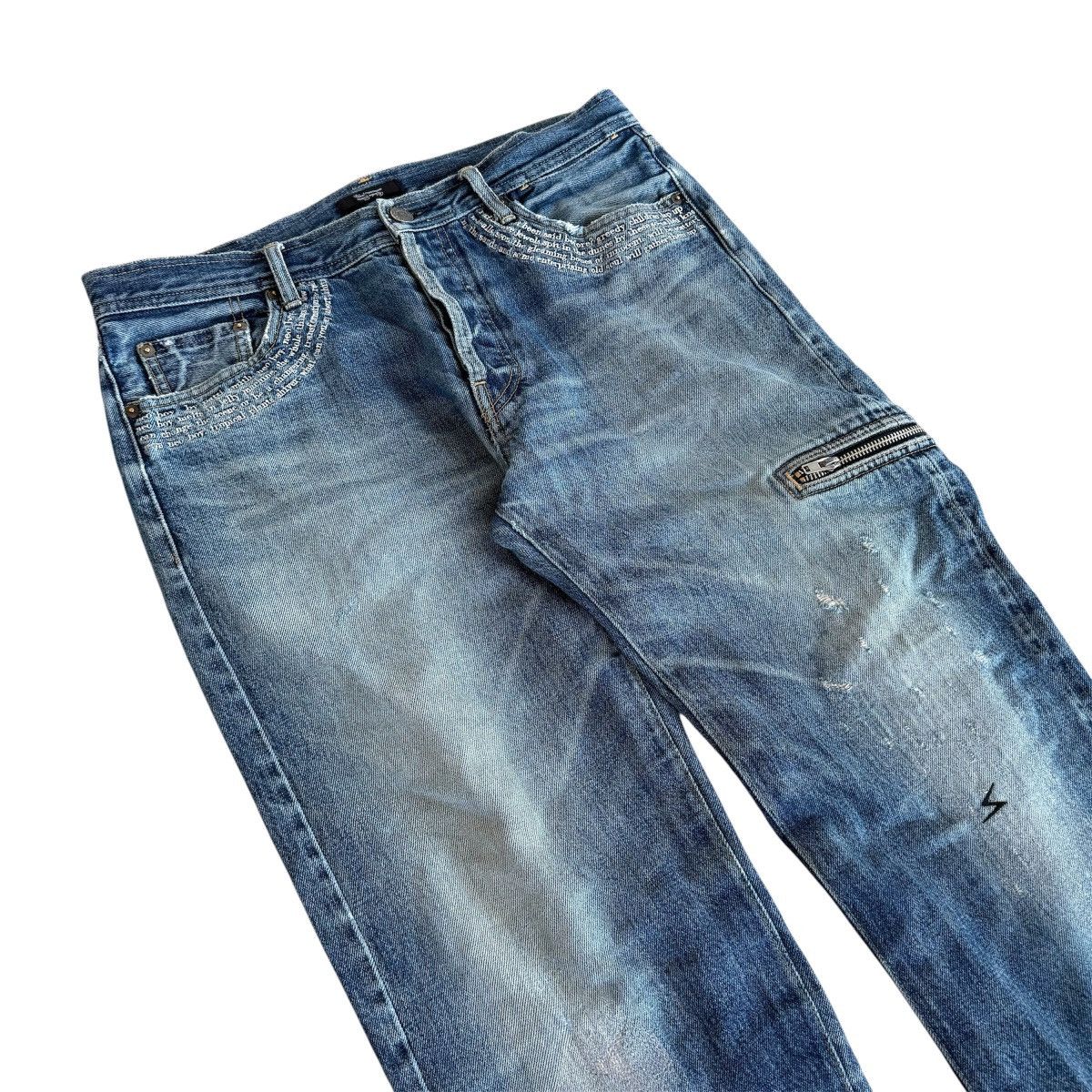 Undercover SS09 “Neoboy” Patti Smith Poem Zip Denim Size US 33 - 2 Thumbnail