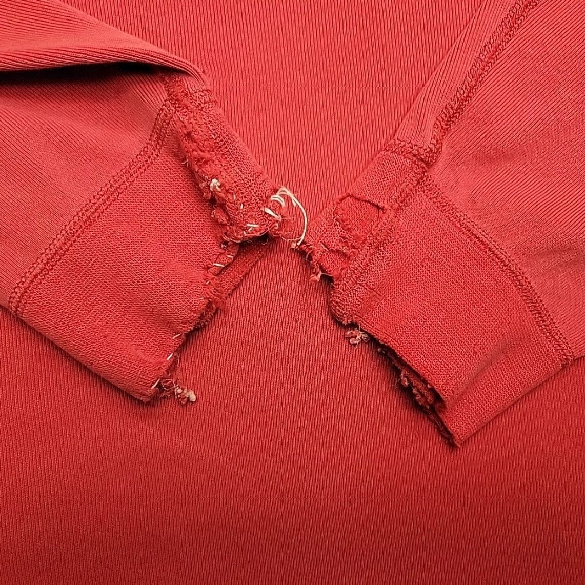 Eddie Bauer VINTAGE Eddie Bauer Henley Shirt Men L Red Ribbed Knit Distressed Grandpa Logger Size US L / EU 52-54 / 3 - 5 Thumbnail