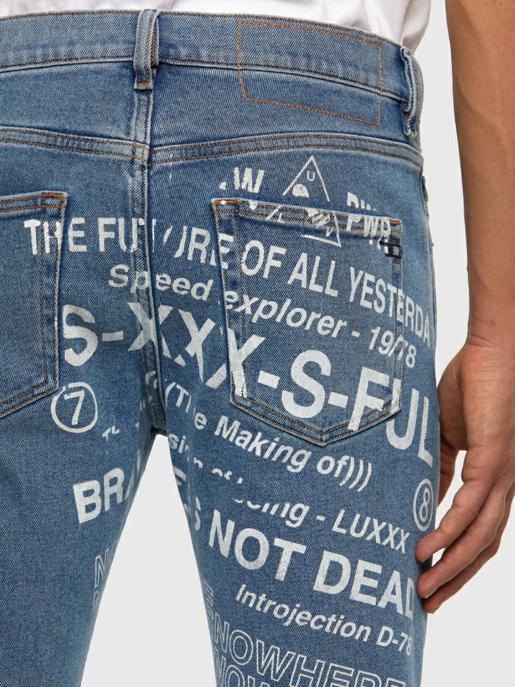Diesel DIESEL D-STRUKT 009DX Printed Slim Jeans Size US 30 / EU 46 - 1 Thumbnail