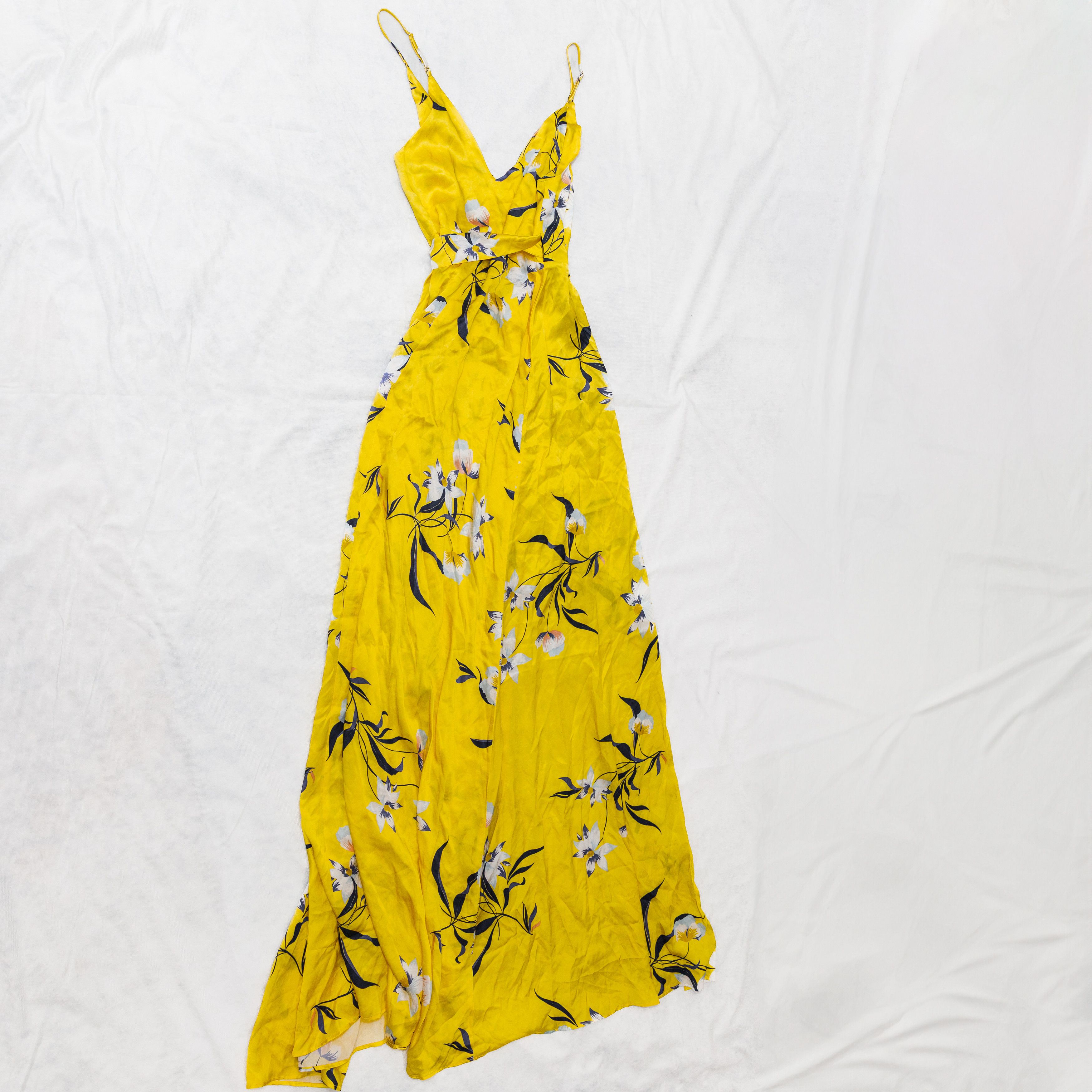 Amanda Uprichard Amanda Uprichard McCanna Yellow Floral Gown 100% Silk Small Size S / US 4 / IT 40 - 12 Thumbnail