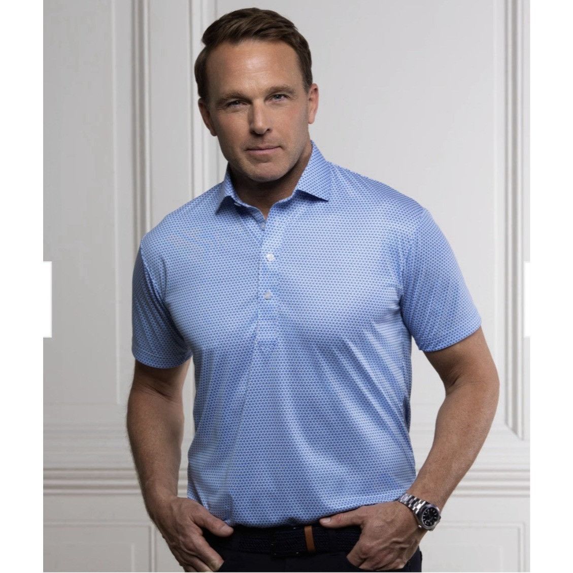 Other Collars & Co Semi-Spread Collar Polo In Turbo GT White-Blue Size US L / EU 52-54 / 3 - 1 Thumbnail