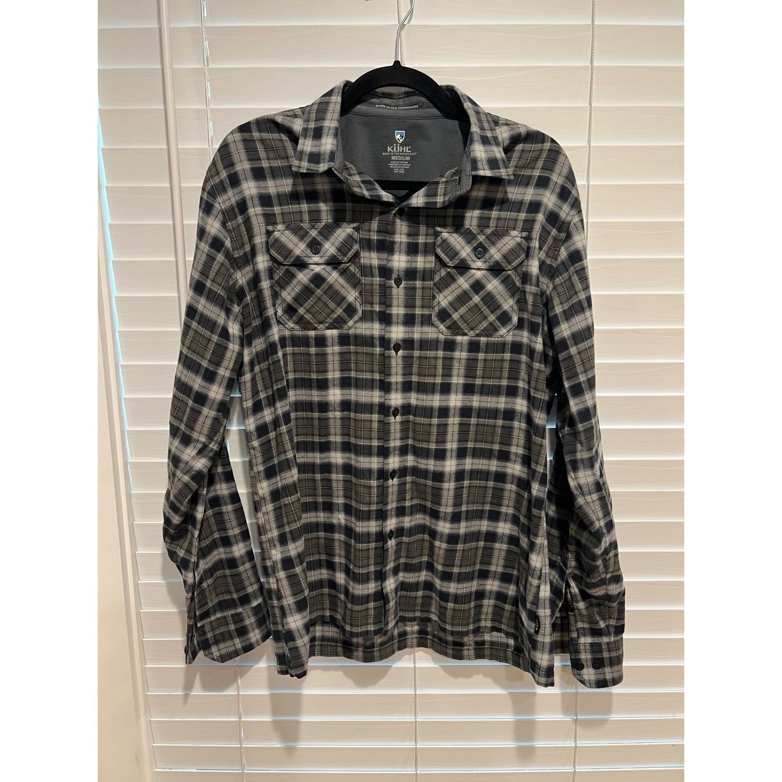 Kuhl Mens Flannel Shirt Medium Plaid Long Sleeve Button Up C