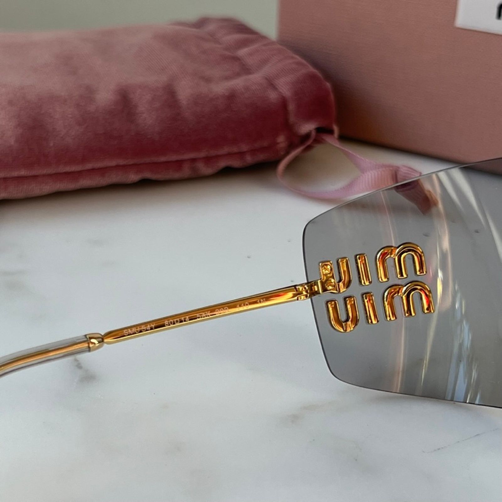 Miu Miu NEW Miu Miu MU54YS Grey Mask Sunglasses Size ONE SIZE - 11 Thumbnail