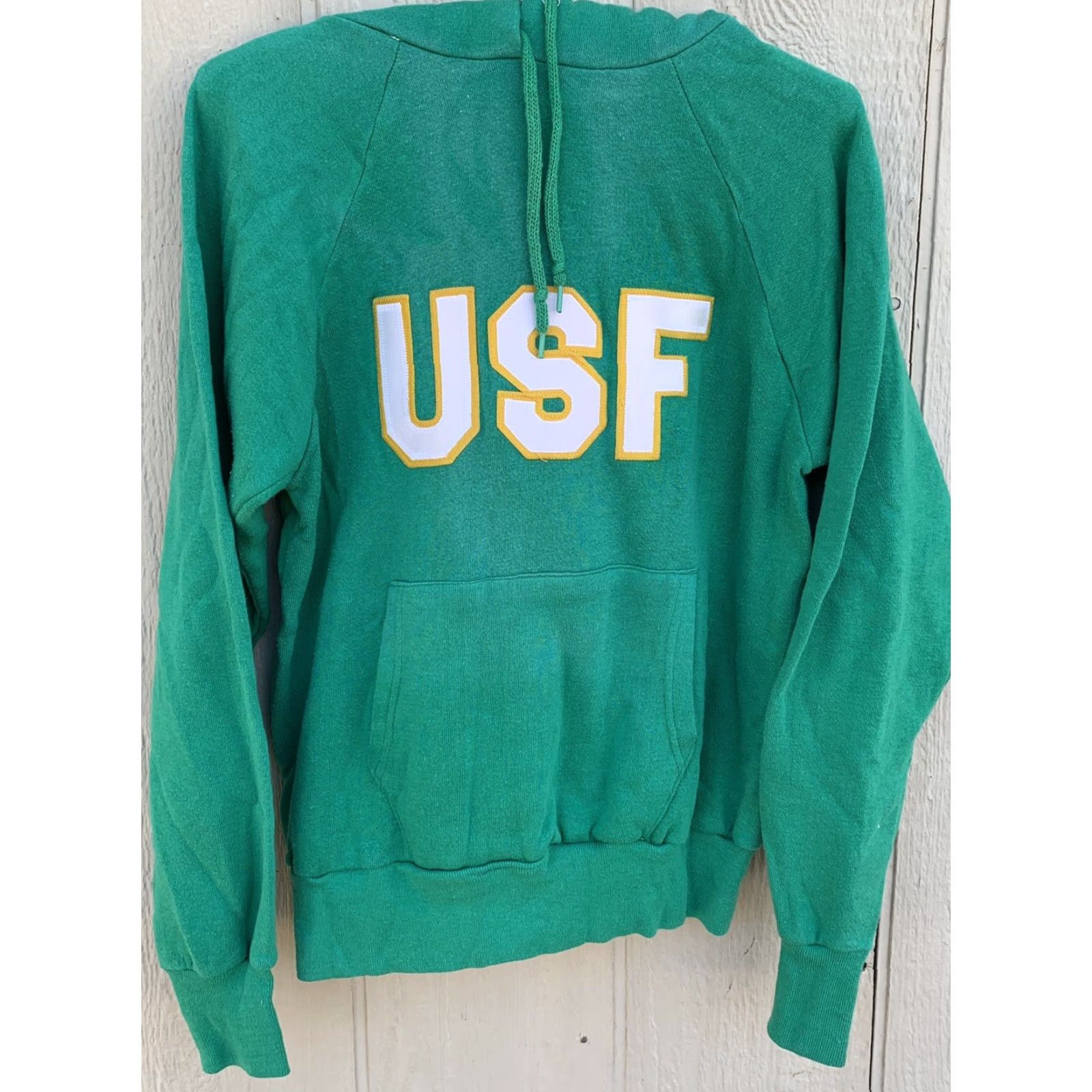 Vintage VINTAGE Wolf USF Hoodie Raglan Pullover Sweatshirt M Men Green Cotton Blend Made In USA Hoodie Pullover 1970s 1980s Mens Size US M / EU 48-50 / 2 - 3 Thumbnail