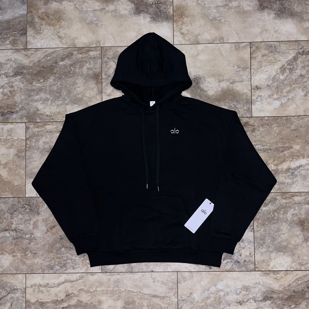 Alo Alo Yoga Accolade Hoodie Pullover Sweatshirt Black Large Size L / US 10 / IT 46 - 1 Thumbnail