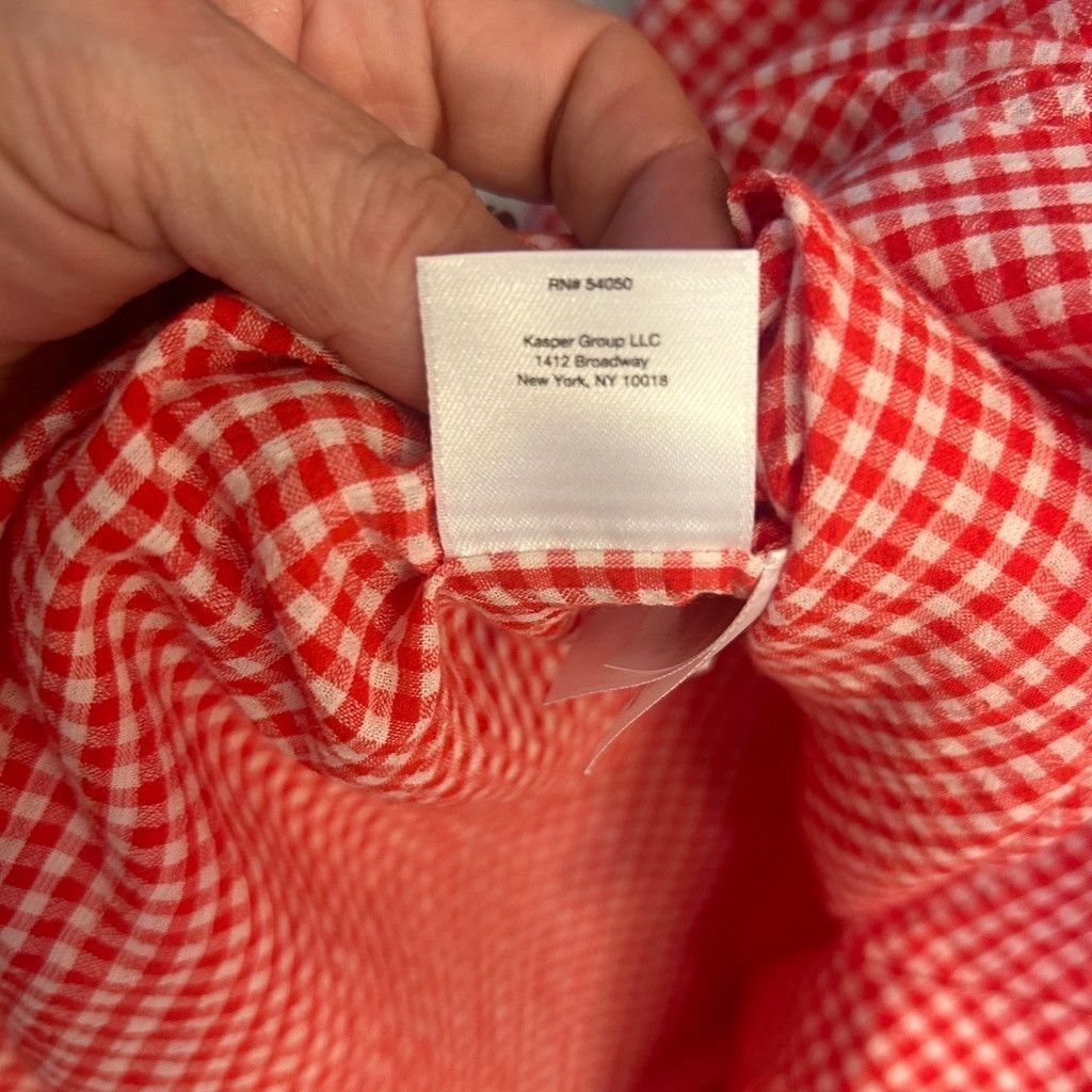 Anne Klein Women's Anne Klein Shirt XL Red White Gingham Size XL / US 12-14 / IT 48-50 - 3 Thumbnail