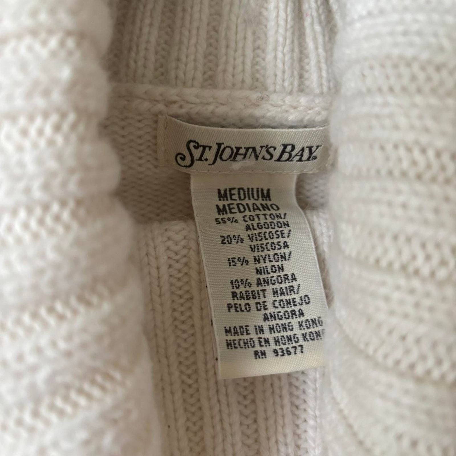 Vintage Vintage St. John’s Bay White Turtleneck Sweater Medium Size M / US 6-8 / IT 42-44 - 6 Thumbnail