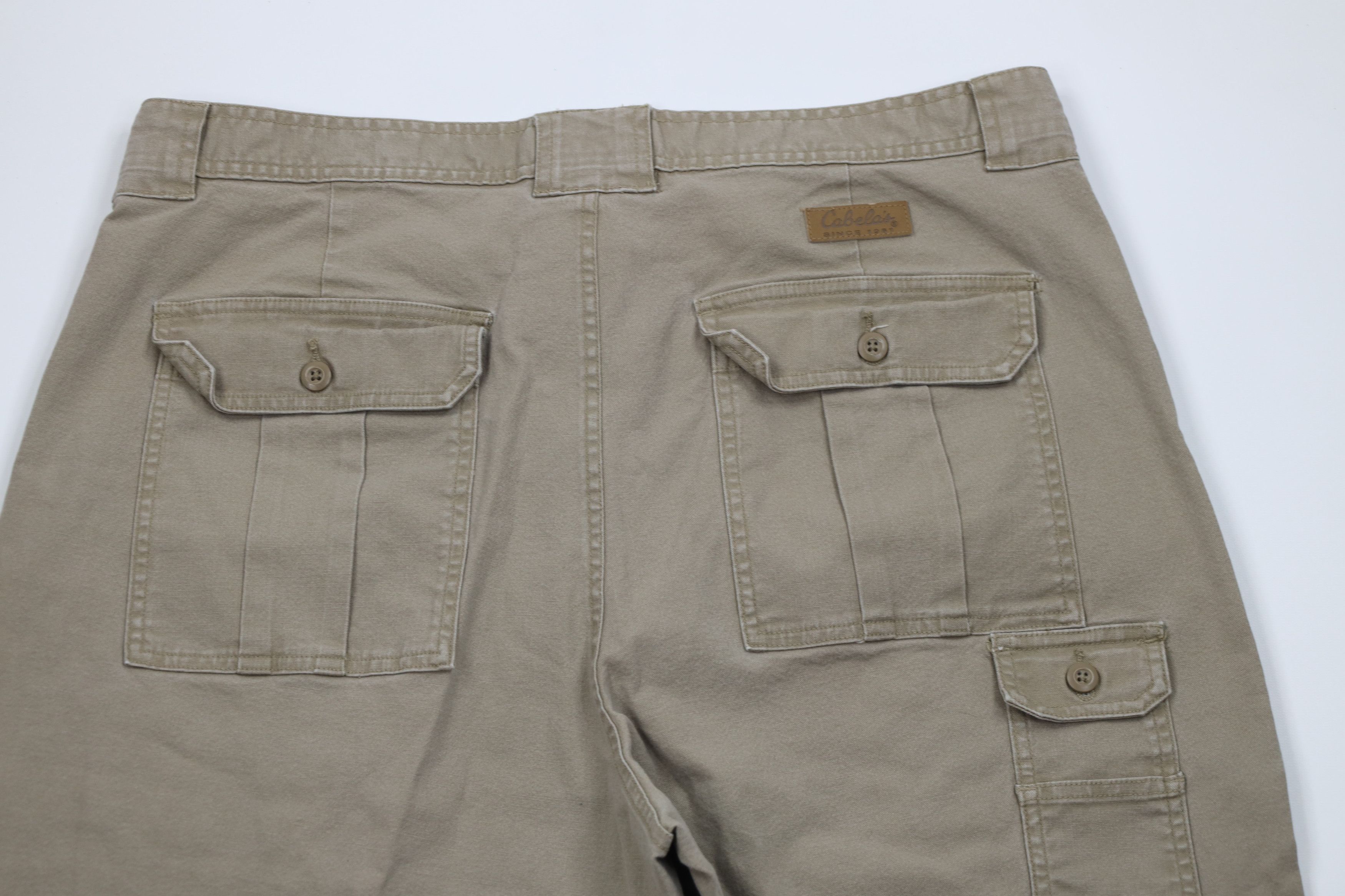 Cabelas Vintage Cabals Stretch Canvas Wide Leg Cargo Pants Beige Size US 40 / EU 56 - 9 Thumbnail