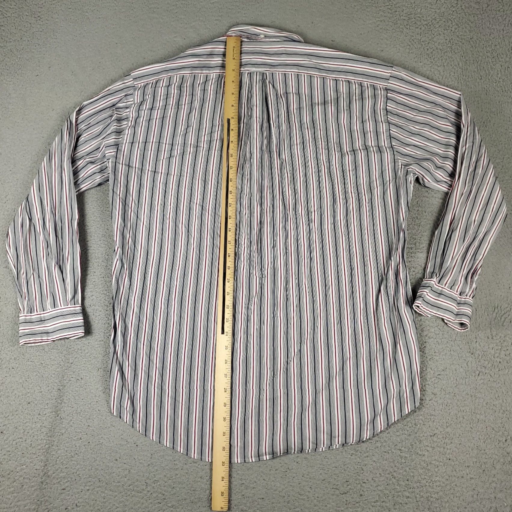 Faconnable Façonnable Shirt Mens L Gray Striped Button-Up Long Sleeve Casual Business Formal Wedding Workwear Size US L / EU 52-54 / 3 - 3 Thumbnail