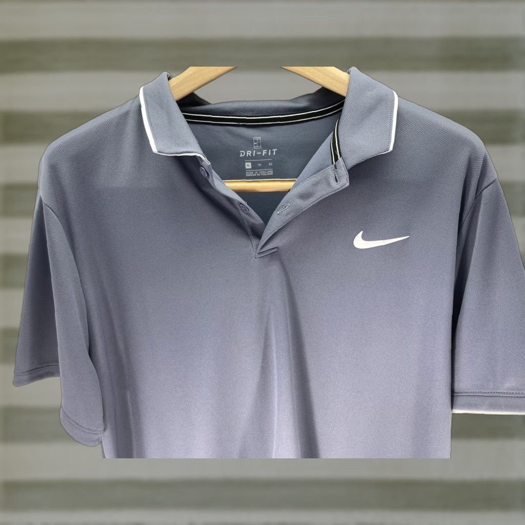 Nike Nike Dri-FIT Polo Shirt Men XL Gray Short Sleeve Button Pullover Golf Casual Size US XL / EU 56 / 4 - 1 Thumbnail