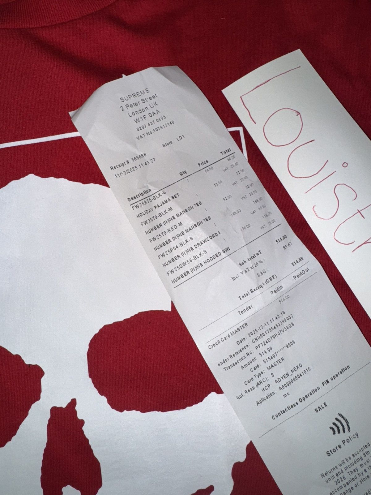 Number (N)ine × Supreme Supreme®/Number (N)ine Manson Tee red Size US M / EU 48-50 / 2 - 5 Thumbnail
