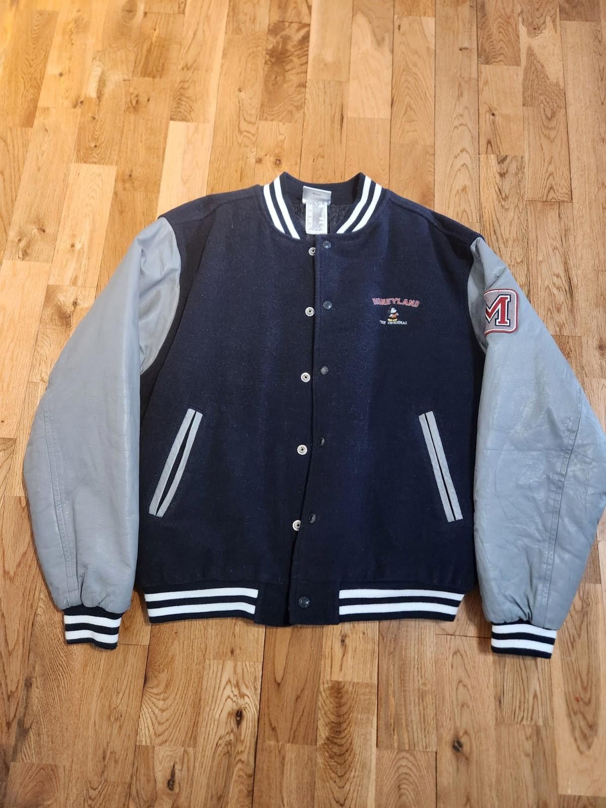Designer RARE VTG Disneyland Varsity Leather & Wool Jacket Navy S Size US S / EU 44-46 / 1 - 1 Thumbnail