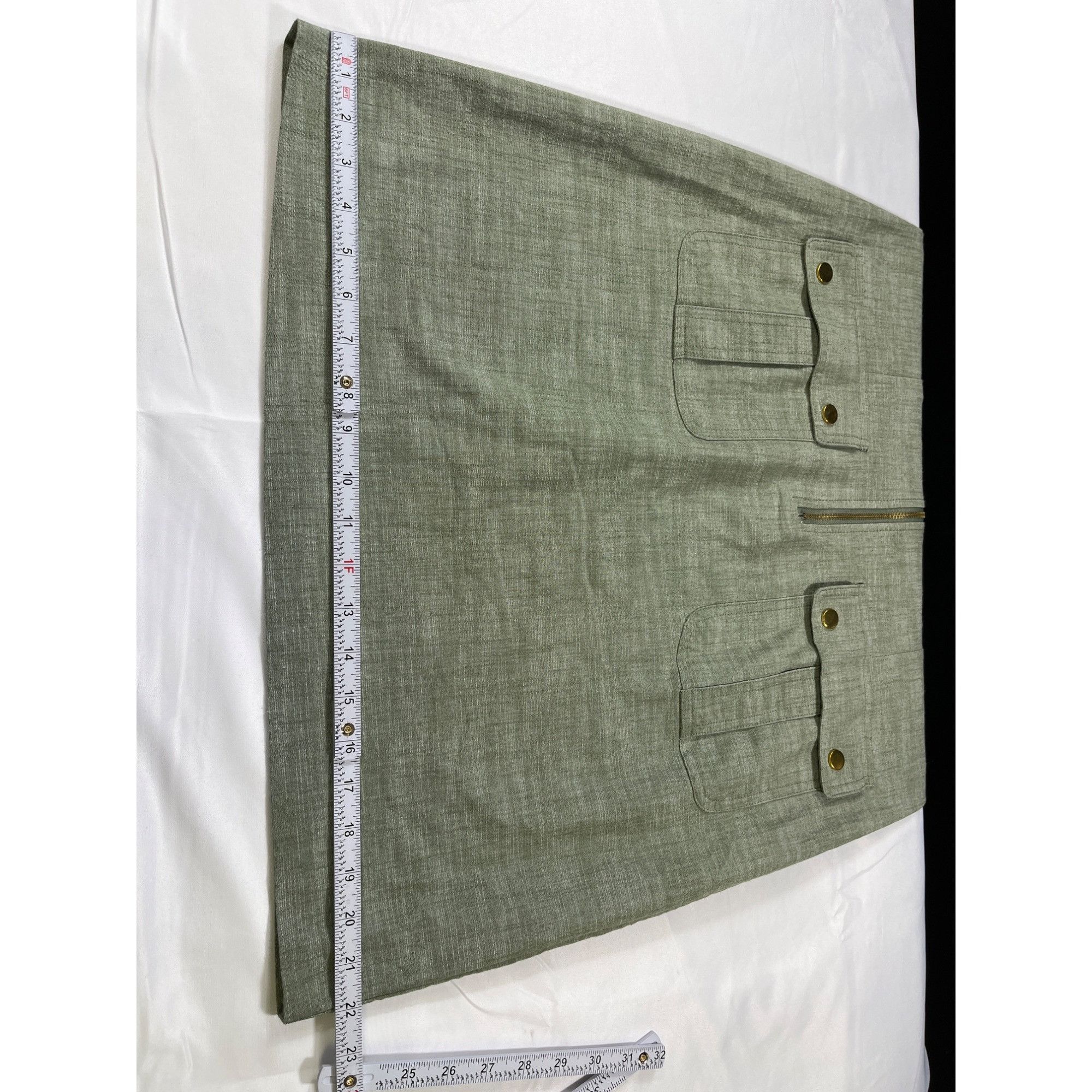 Designer Sharagano SKU 7610 Womens Olive Green Utility Dress Size 12 Size XL / US 12-14 / IT 48-50 - 10 Thumbnail