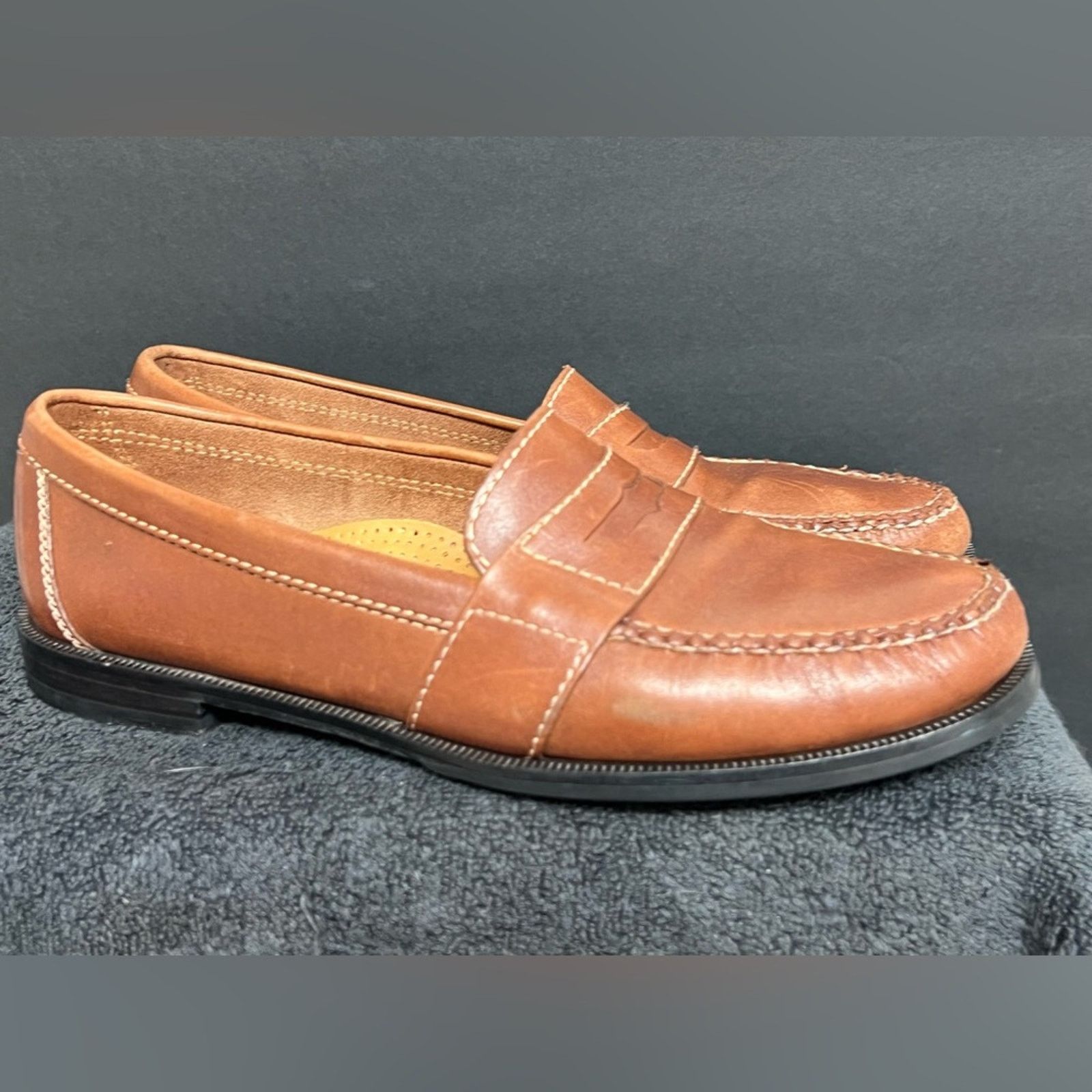 Cole Haan Cole Haan 01462 Saddle Tan Moc Toe Strap Penny Loafers Men's Size US 10 / EU 43 - 3 Thumbnail