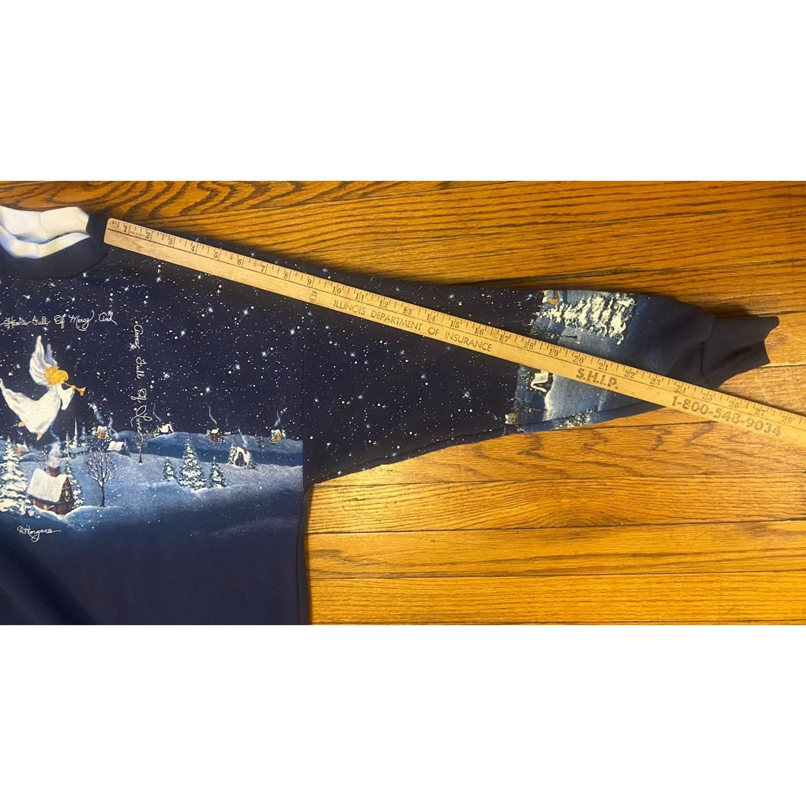 Vintage VTG Angel Snow Nature Sweatshirt L Classic AOP Blue Pullover Size US L / EU 52-54 / 3 - 9 Thumbnail