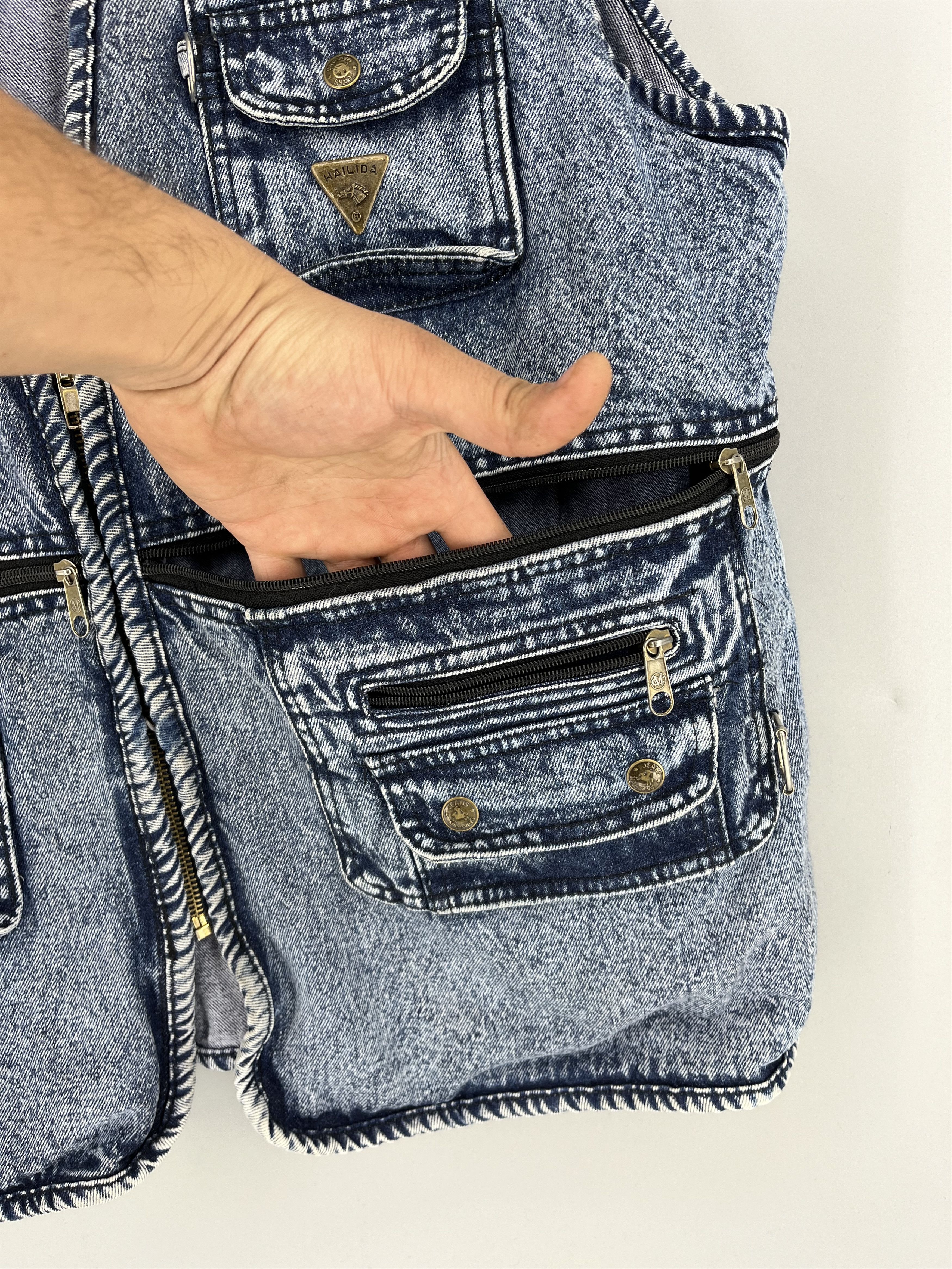 Marlboro Marlboro Classics Vintage Washed Multi-Pocket Denim Vest Size US M / EU 48-50 / 2 - 6 Thumbnail