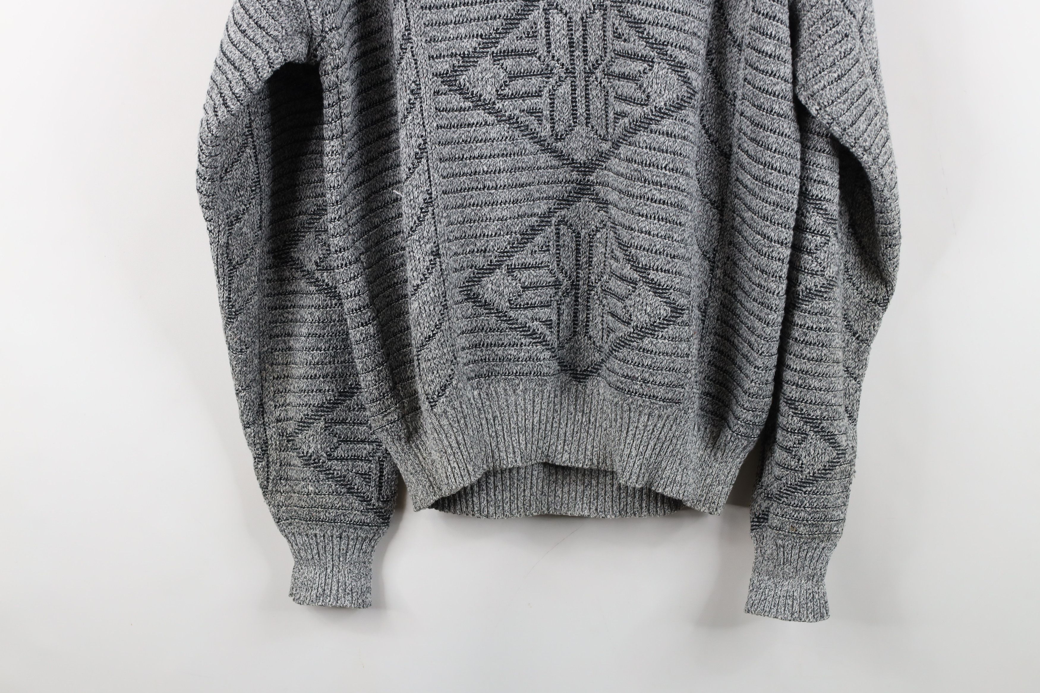 Vintage Vintage 90s Streetwear Ribbed Knit Crewneck Sweater Gray Size US M / EU 48-50 / 2 - 14 Thumbnail