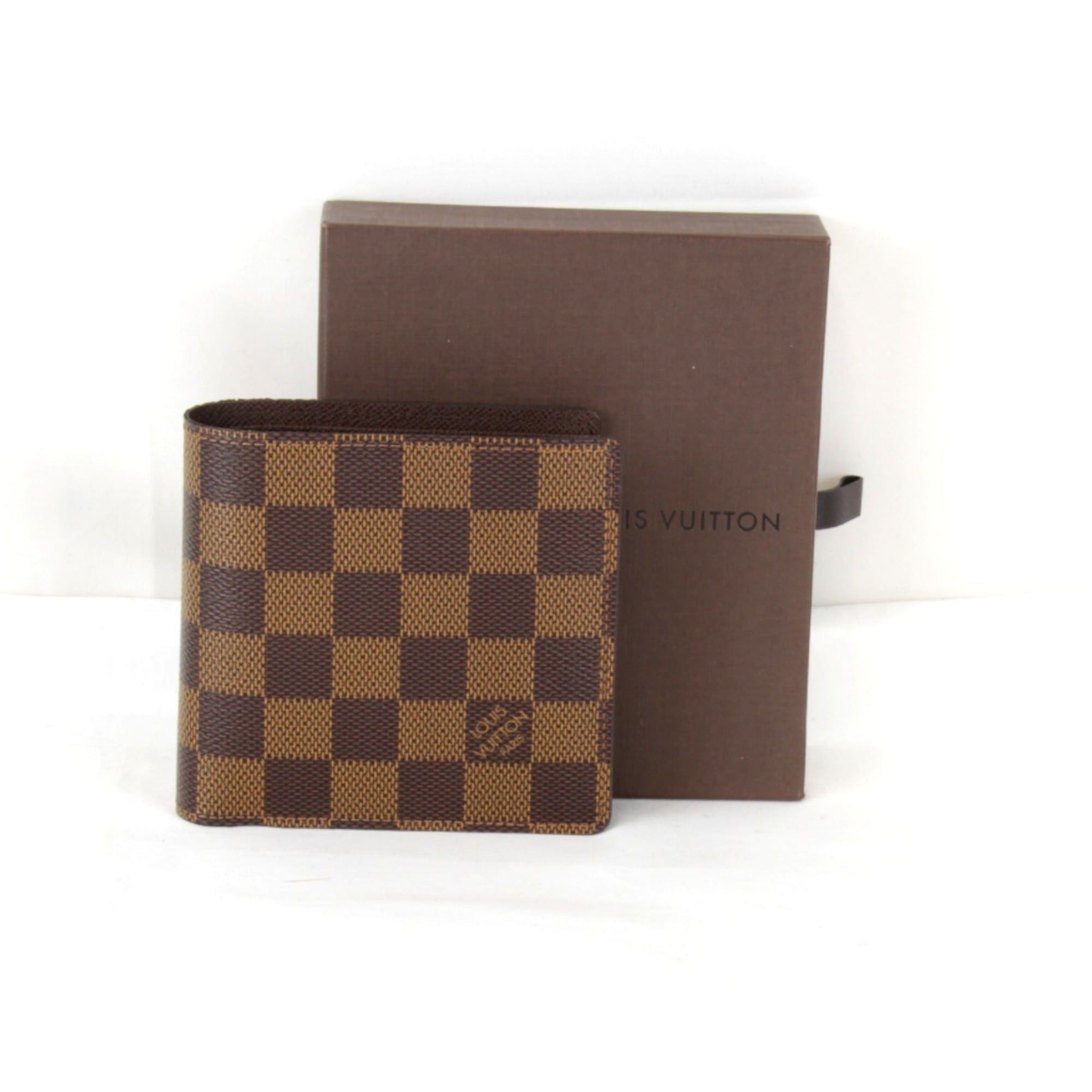 Louis Vuitton LOUIS VUITTON Portefeuille Marco N61675 Bifold Wallet in Damier Canvas, Brown, Women's Size ONE SIZE - 1 Thumbnail