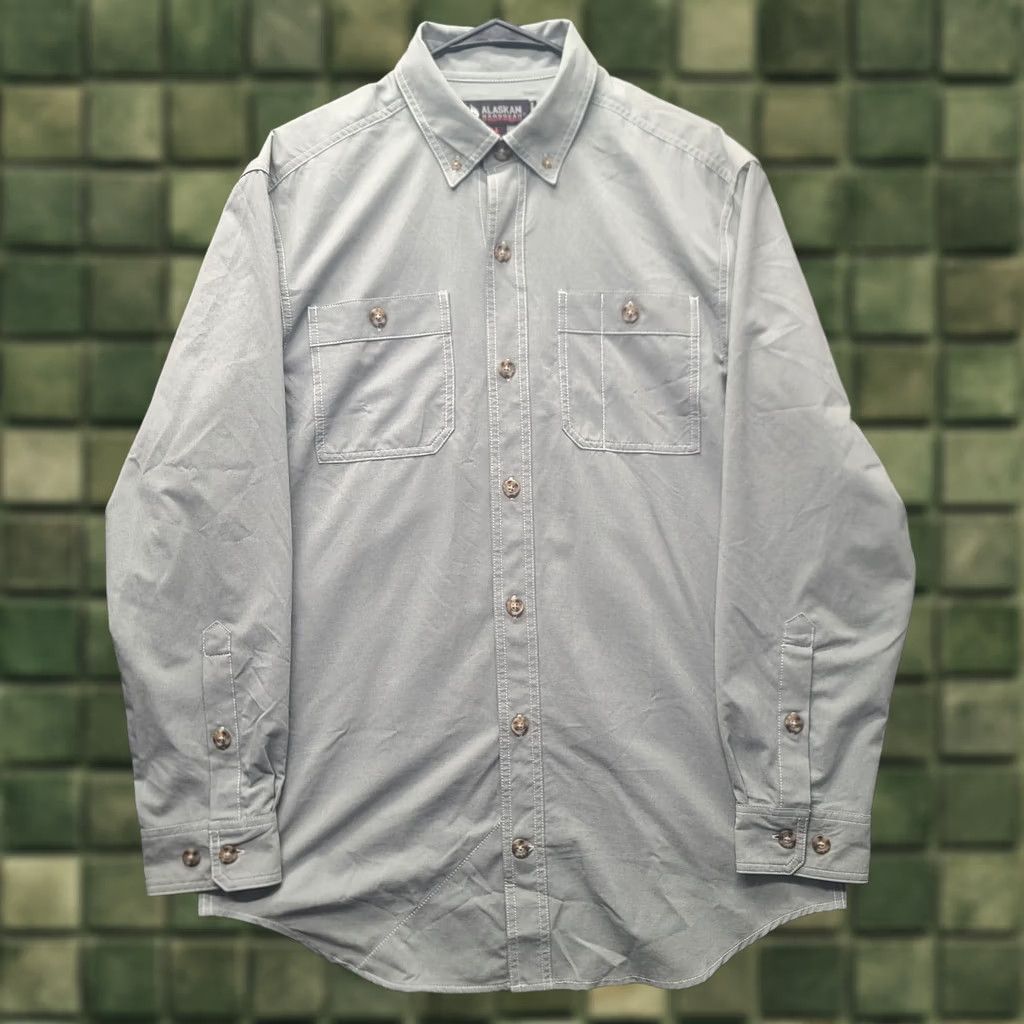 Vintage Alaskan Hardgear Shirt Mens M Bush Pilot Standard Fit Long Sleeve Gorpcore Duluth Shirt Mens M Gray Polyester Button-Up Size US M / EU 48-50 / 2 - 1 Thumbnail
