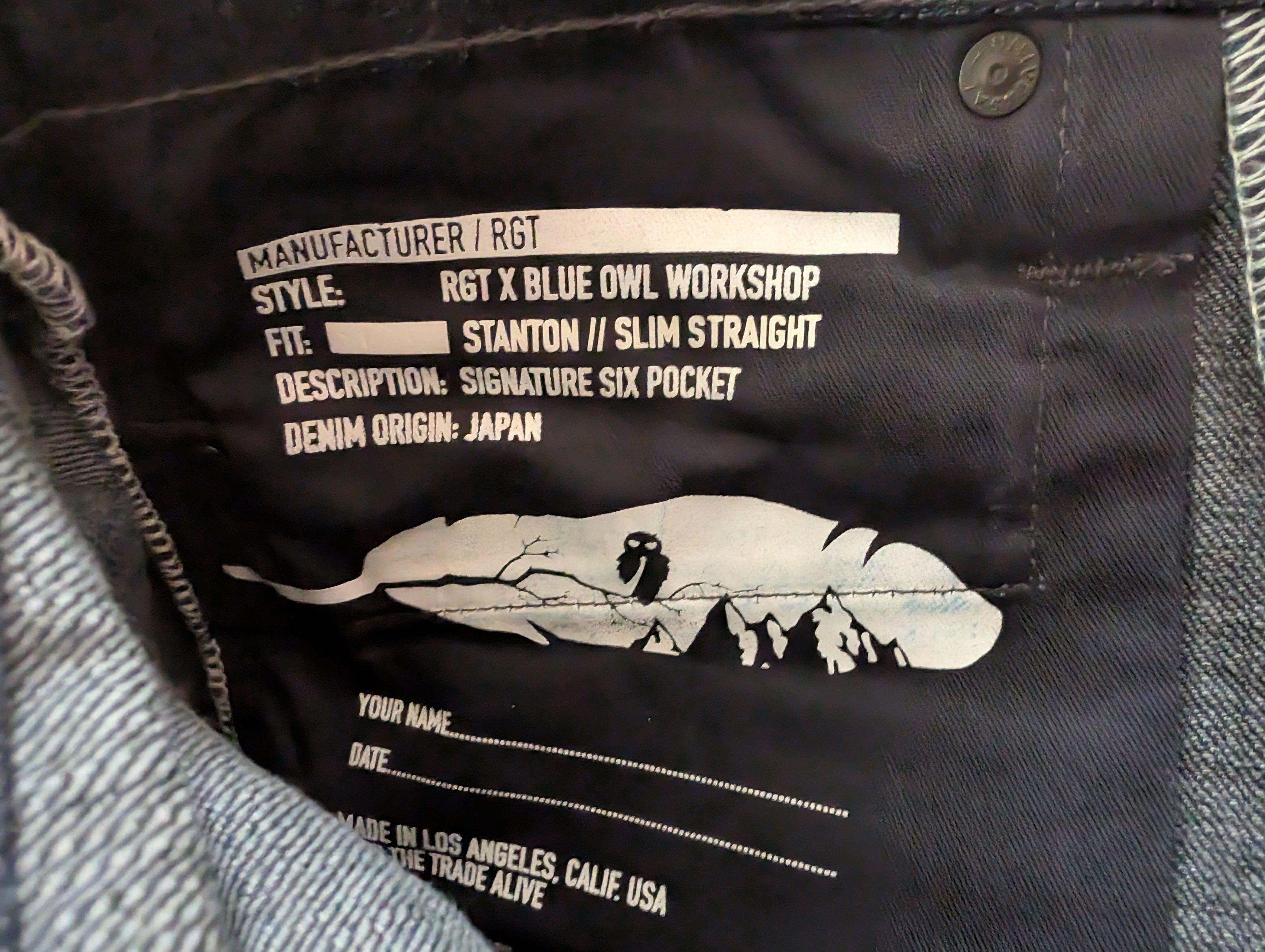 Blue Owl × Rogue Territory RARE Rogue Territory x Blue Owl Stanton Jeans Made in USA Size US 30 / EU 46 - 3 Thumbnail