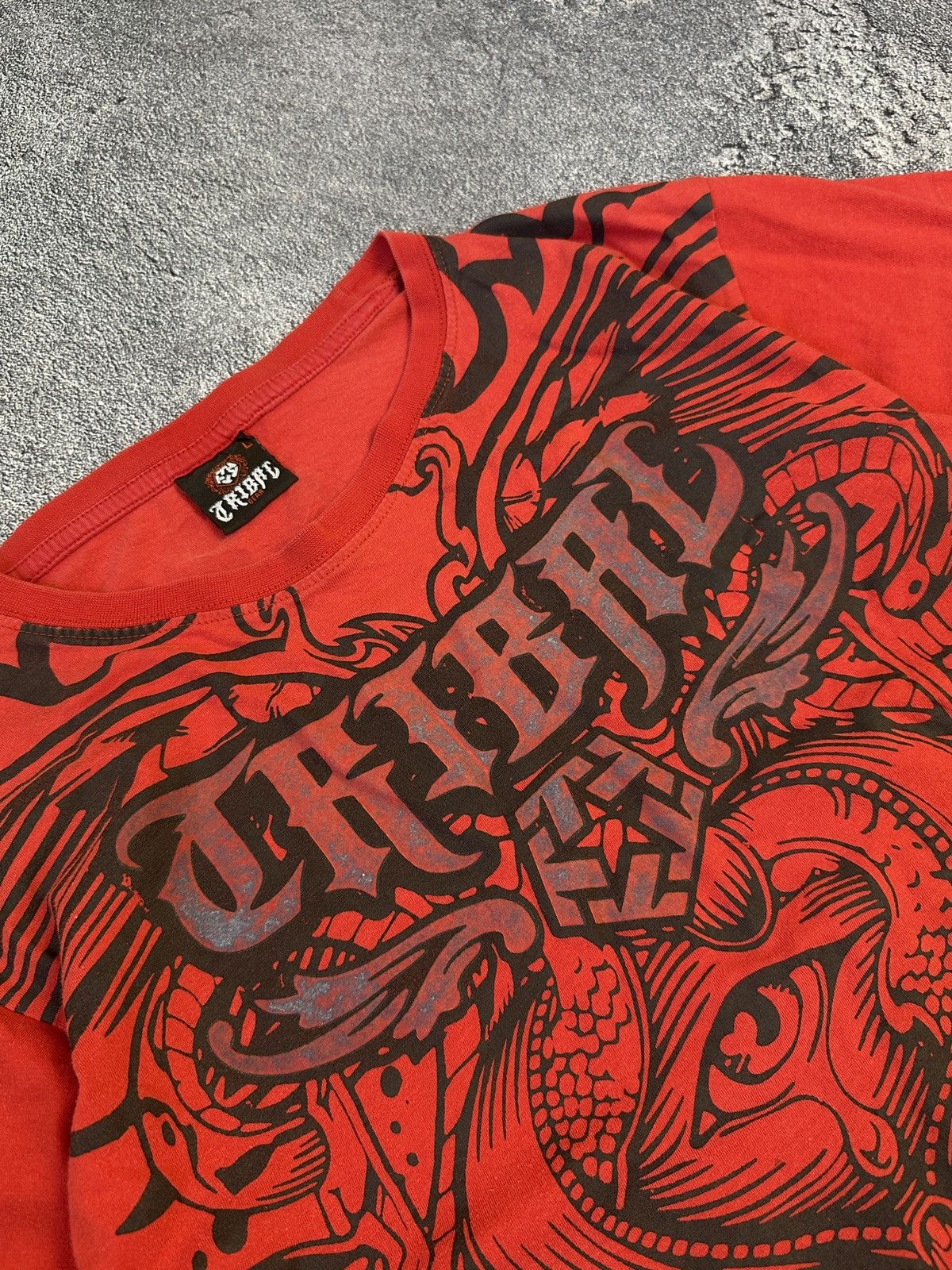 Vintage Vintage 90’s Tribal Gear Graffiti Tattoo Rap T-Shirt Size US L / EU 52-54 / 3 - 5 Thumbnail