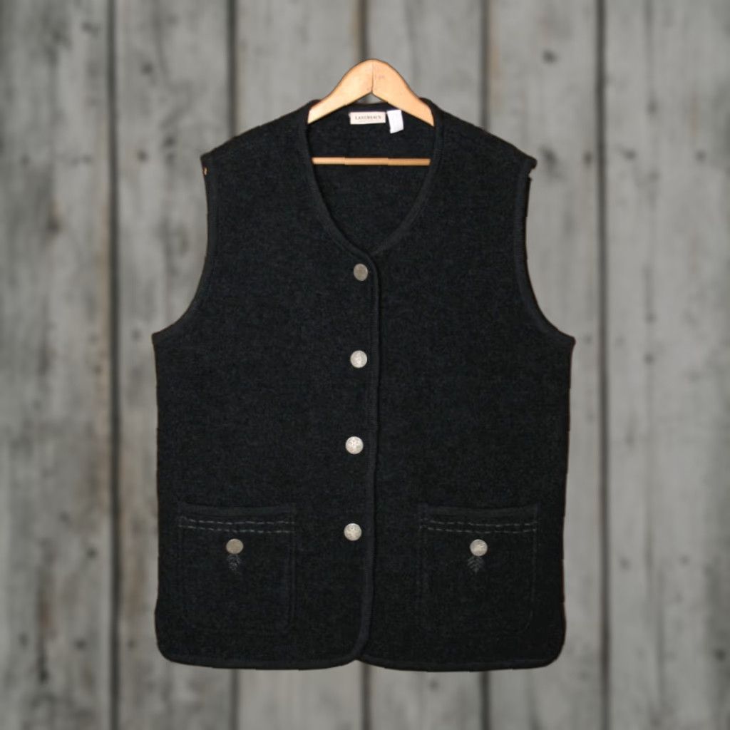 C&A LANDHAUS C&A Naturally Gray Virgin Wool Trachten Vest Women's UK 12 US 42 Vest Wool Gray Womens 90s? Size M / US 6-8 / IT 42-44 - 1 Thumbnail