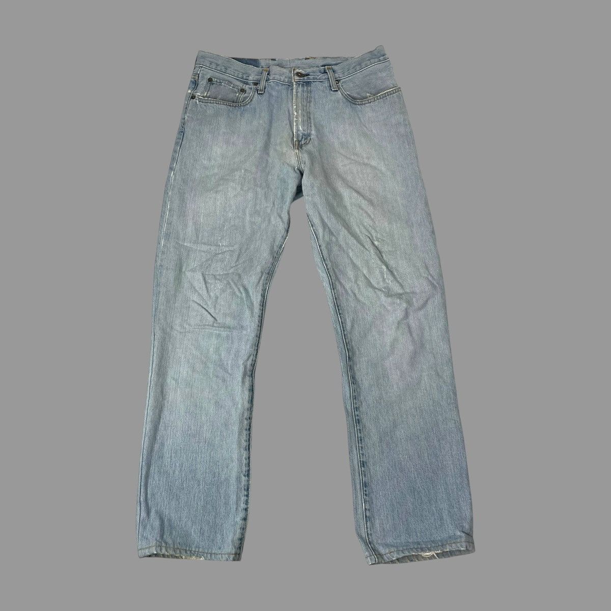 Gap × Vintage Vintage 90s gap light wash denim repaired jeans Size US 35 - 1 Thumbnail
