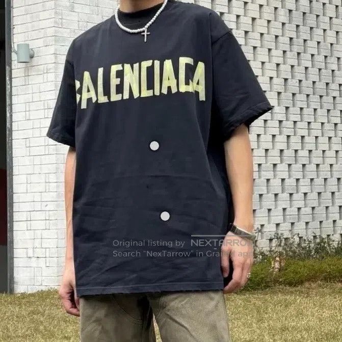 Balenciaga Balenciaga Tape Logo Printed Short Sleeve Size US XS / EU 42 / 0 - 6 Thumbnail