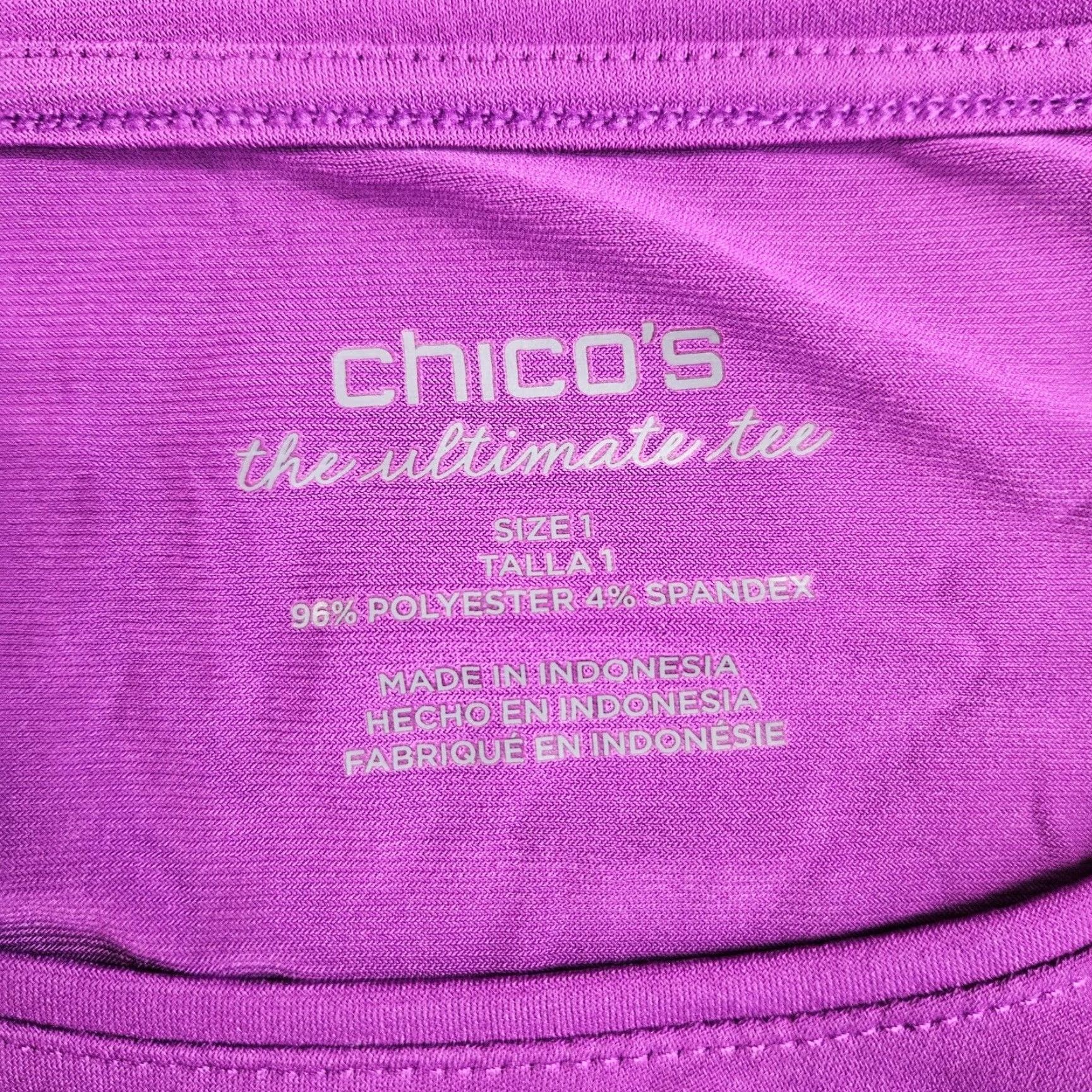 Vintage Chico's Womens Ultimate Tee Shirt Medium Purple Solid Size M / US 6-8 / IT 42-44 - 5 Thumbnail