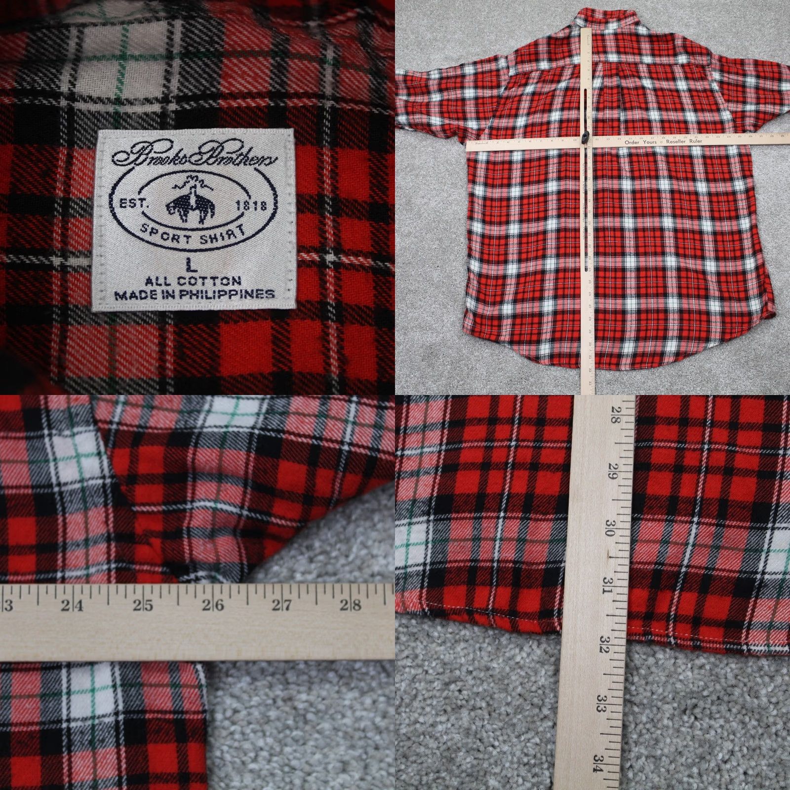 Brooks Brothers Brooks Brothers Sport Shirt Mens Large Red Plaid Cotton L/S Flannel Button Down Size US L / EU 52-54 / 3 - 8 Thumbnail