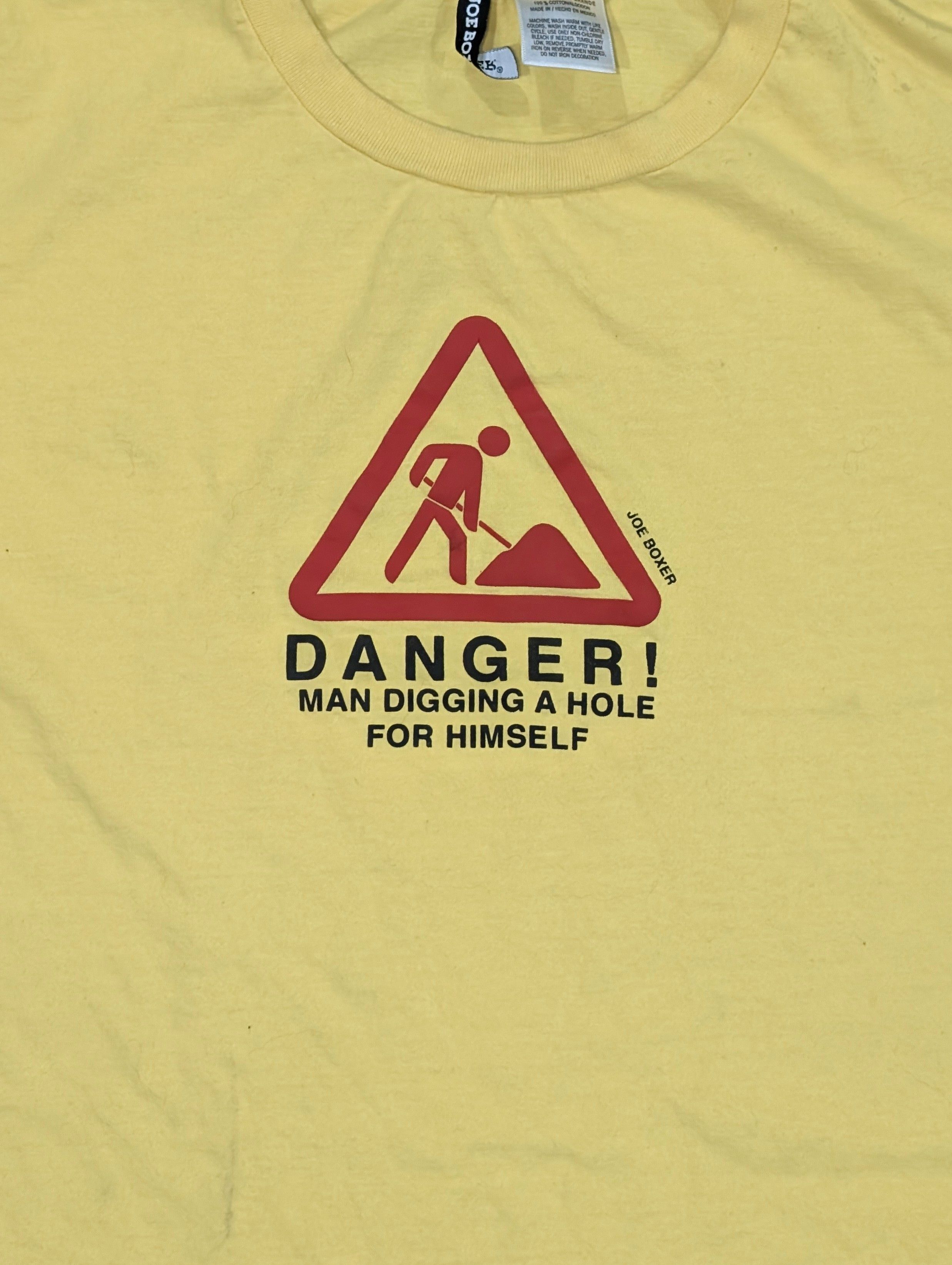 Joe Boxer Vintage Joe Boxer Danger! Sign t-shirt - SIZE XL Size US XL / EU 56 / 4 - 2 Thumbnail